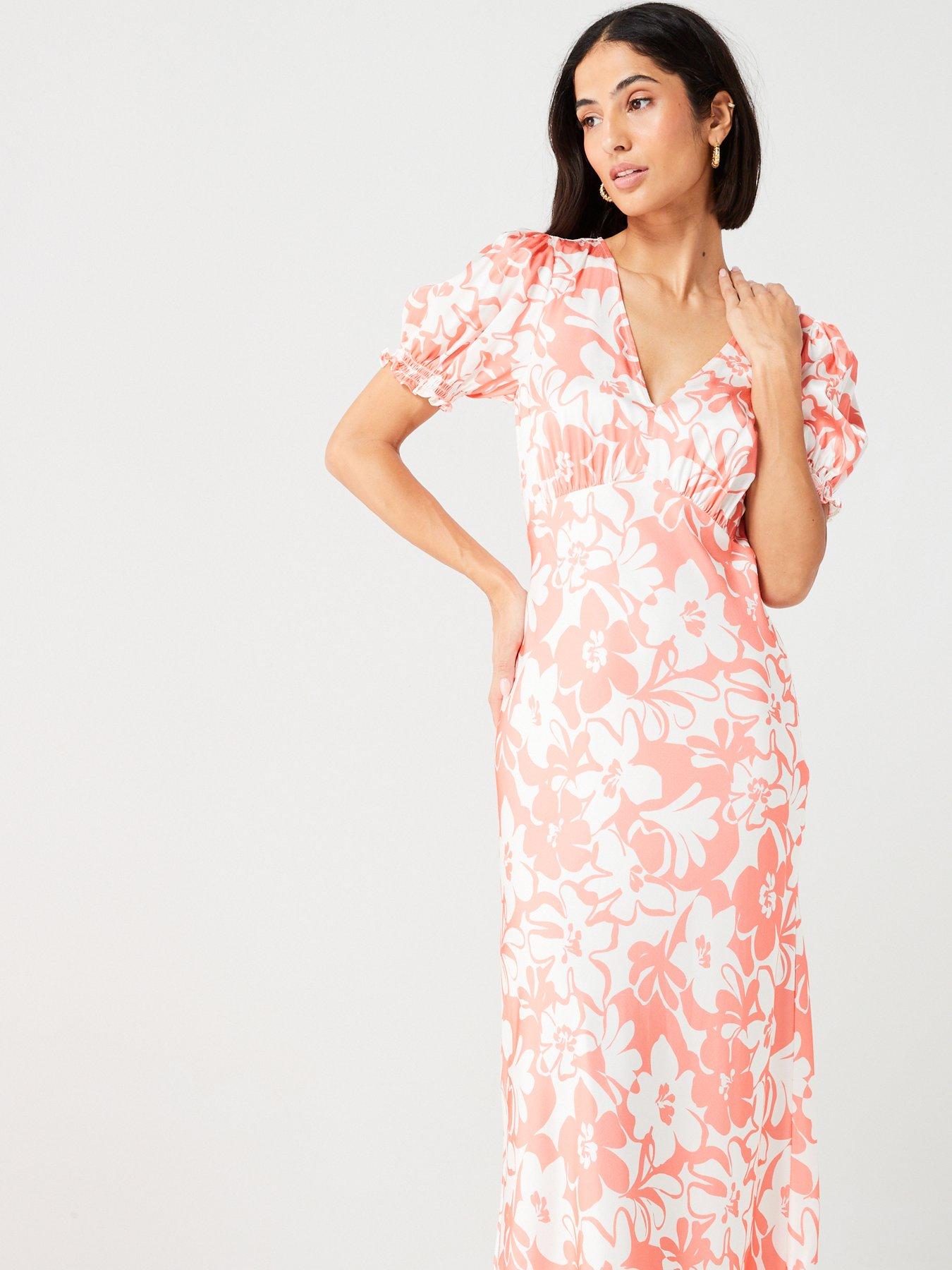 v-by-very-short-sleeve-v-neck-floral-print-column-midaxi-dressback