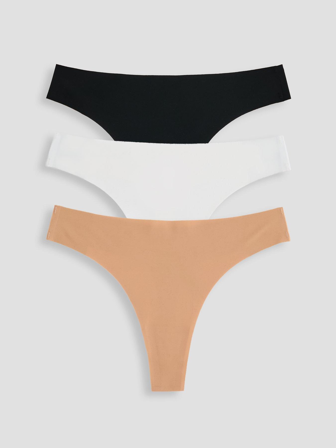 Image 1 of 6 of The Very Collection No VPL 3 Pack Thong - Multi