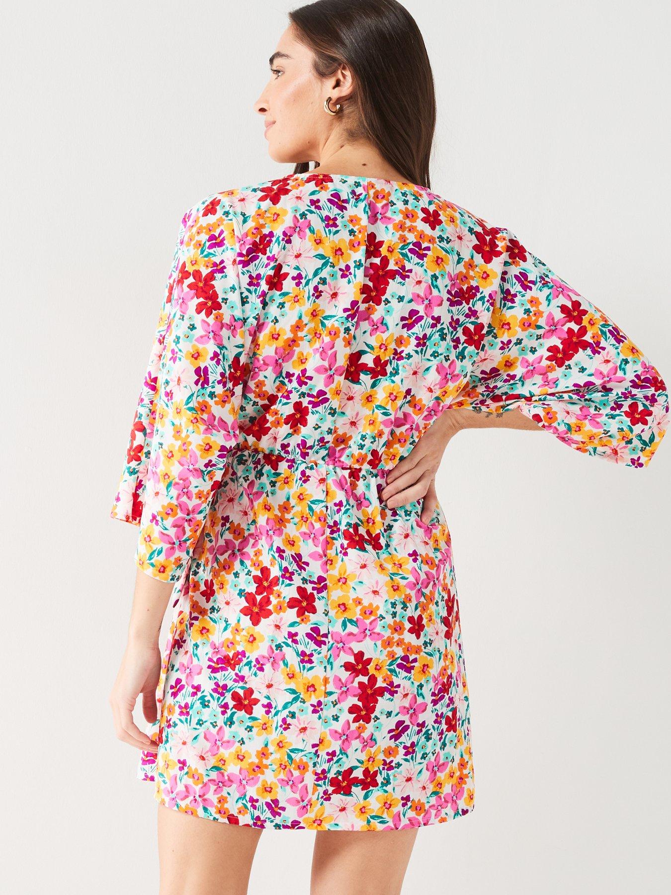 v-by-very-angel-sleeve-floral-print-mini-dress-multistillFront