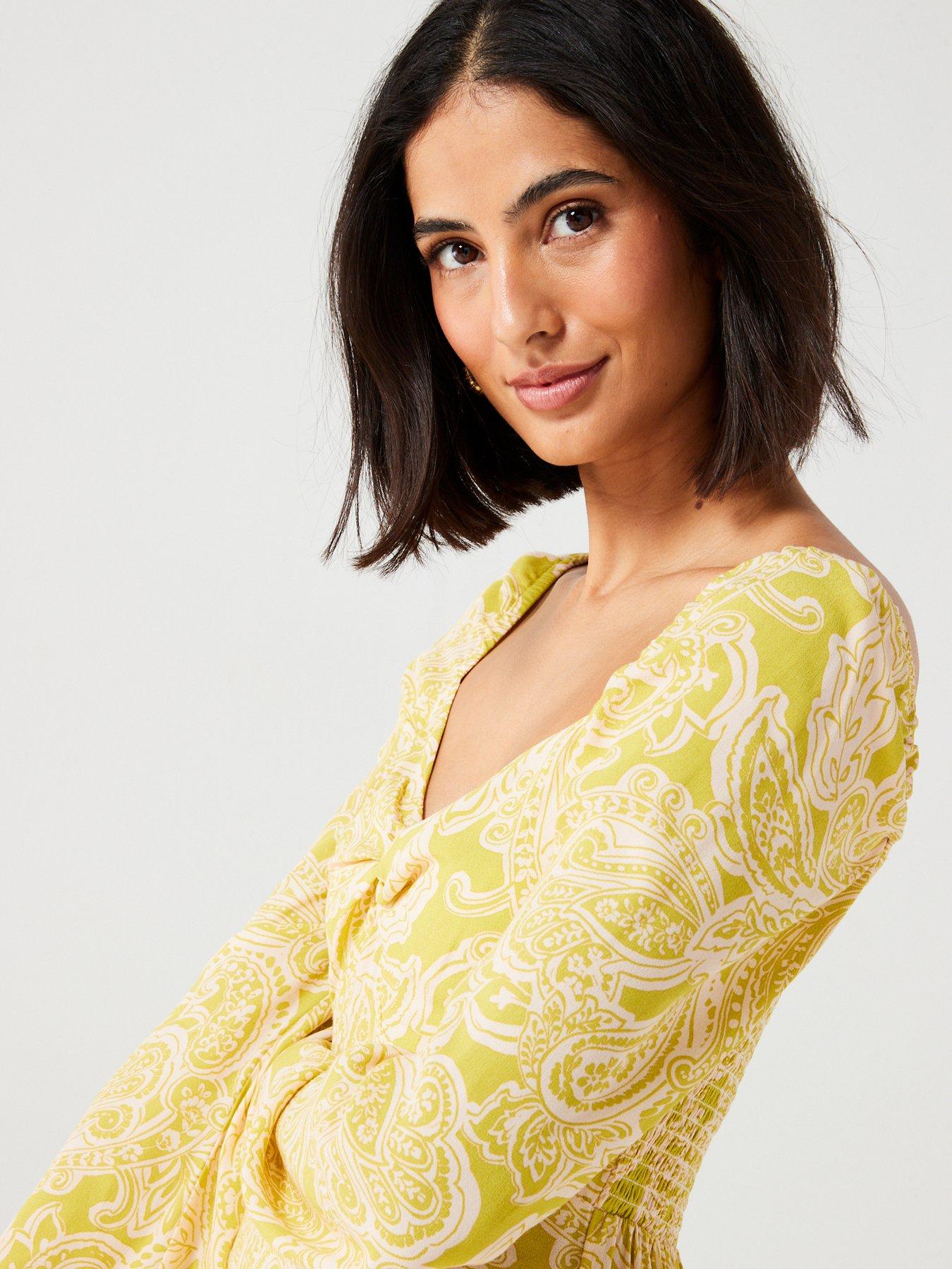 v-by-very-twist-front-mini-dress-yellowoutfit