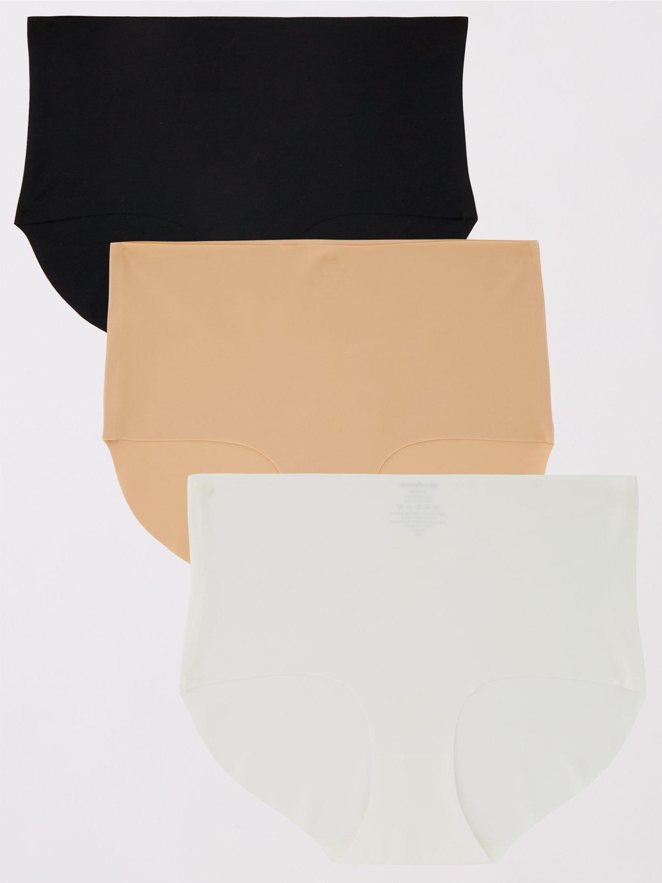 V by Very No Vpl High 3 Pack Waisted Full Brief - Multi