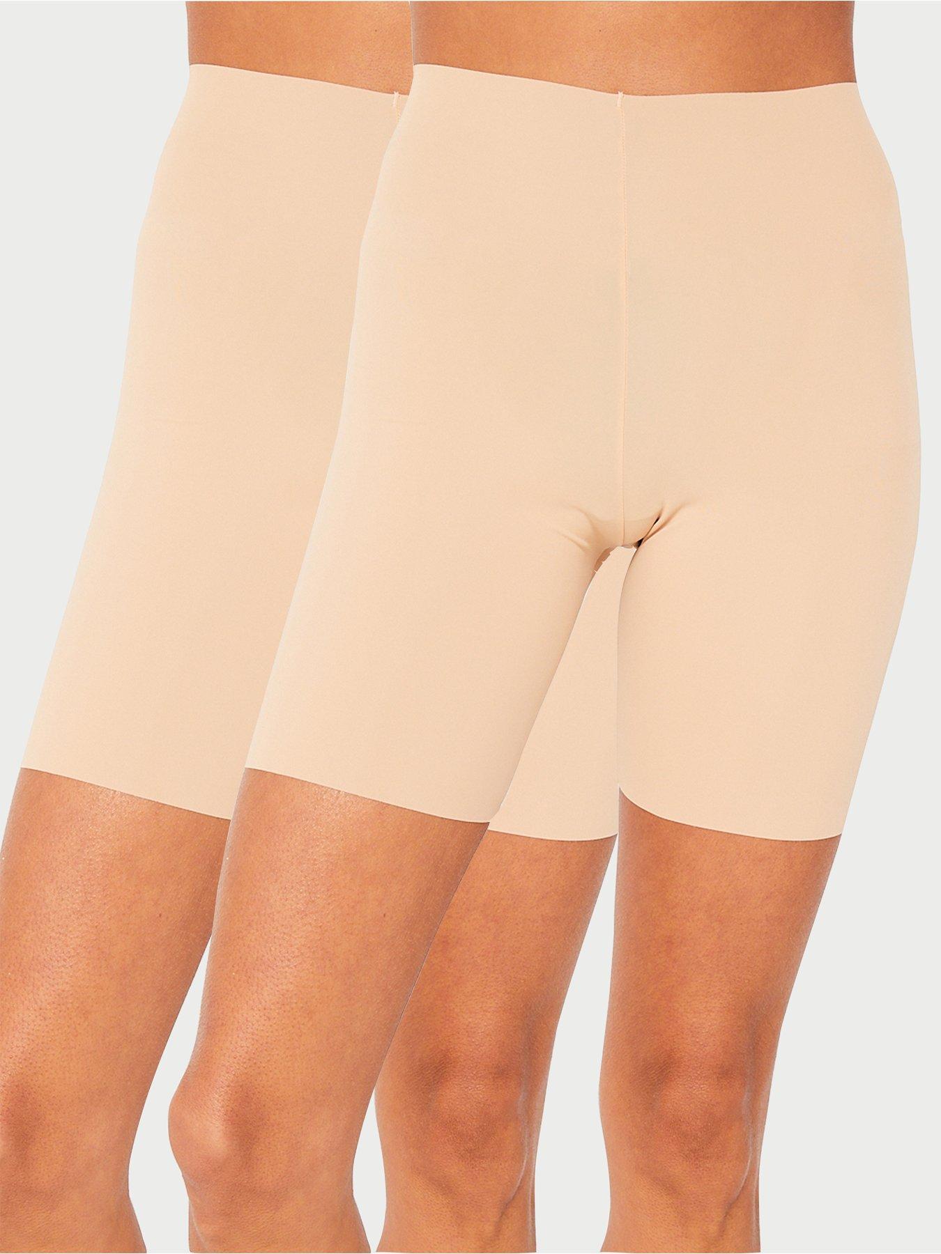 V by Very 2 Pack No Vpl Anti Chafing Shorts - Nude