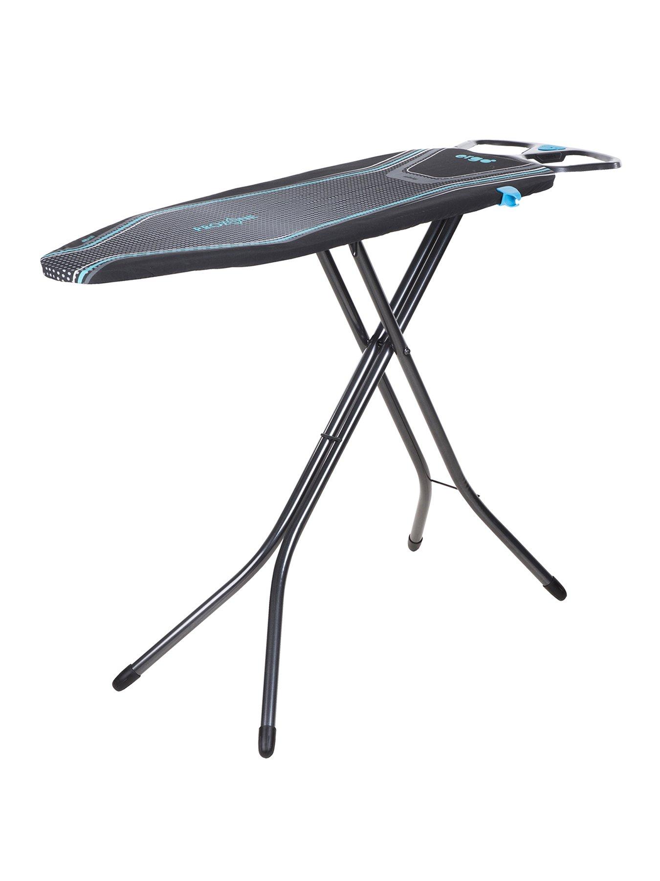 Foldable Ironing Board with Heat Resistant Cover, Steam Iron Rest and  Non-Slip Legs - Sturdy Metal Frame (13 x 34 x 53 Inches) (Silver Gray)