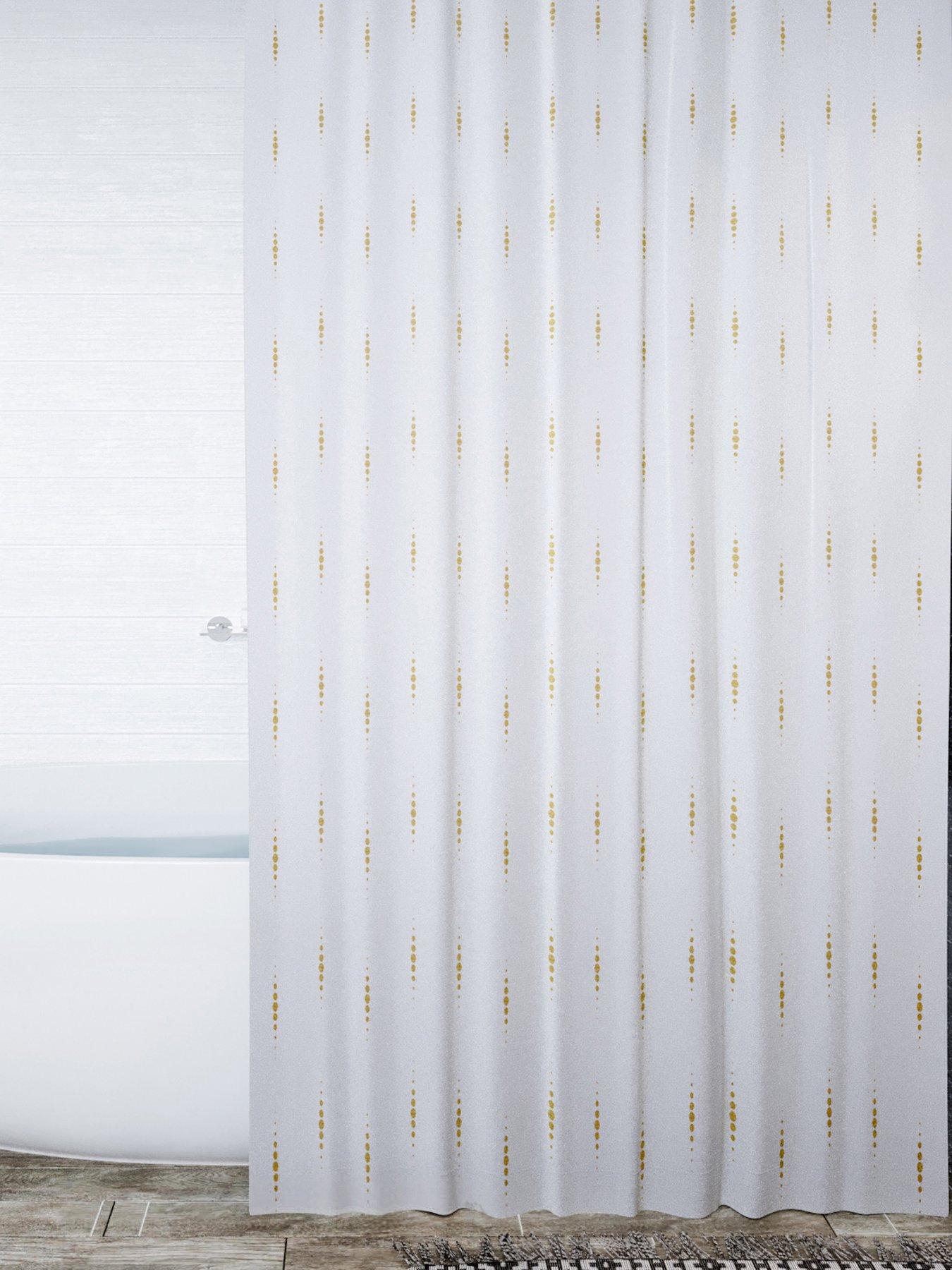 Image 1 of 5 of Croydex Gold Dotty Shower Curtain
