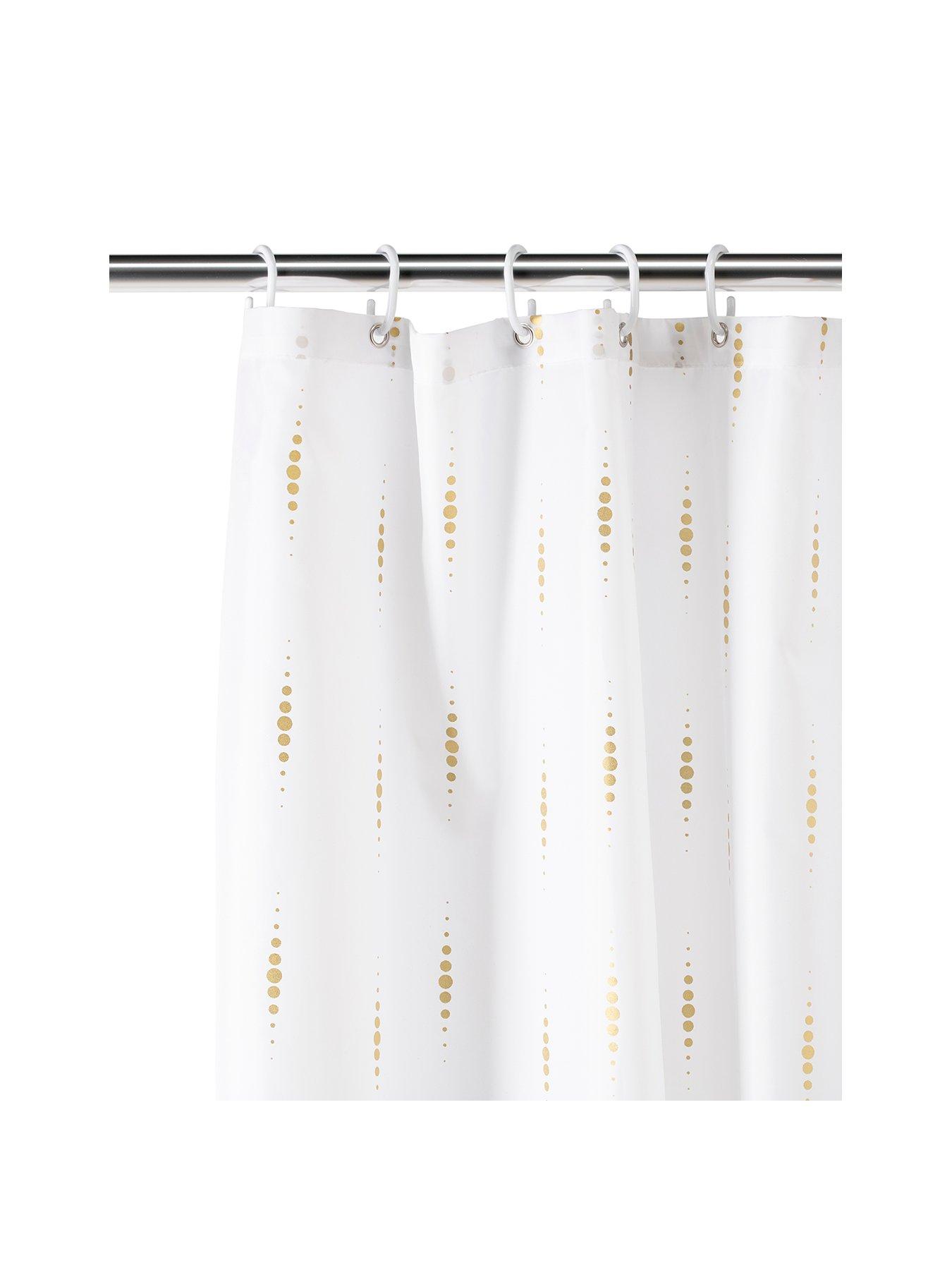 Image 2 of 5 of Croydex Gold Dotty Shower Curtain