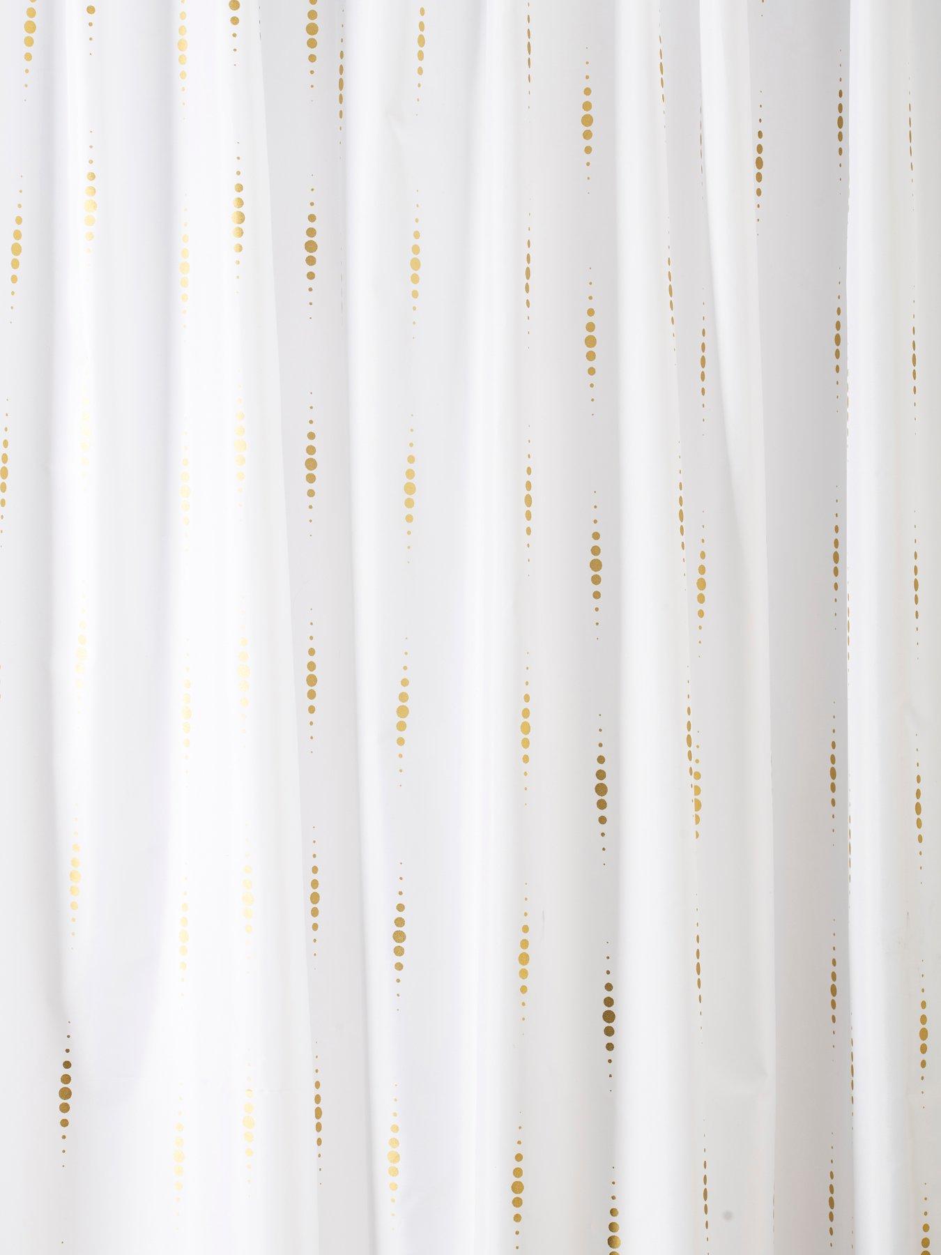 Image 3 of 5 of Croydex Gold Dotty Shower Curtain