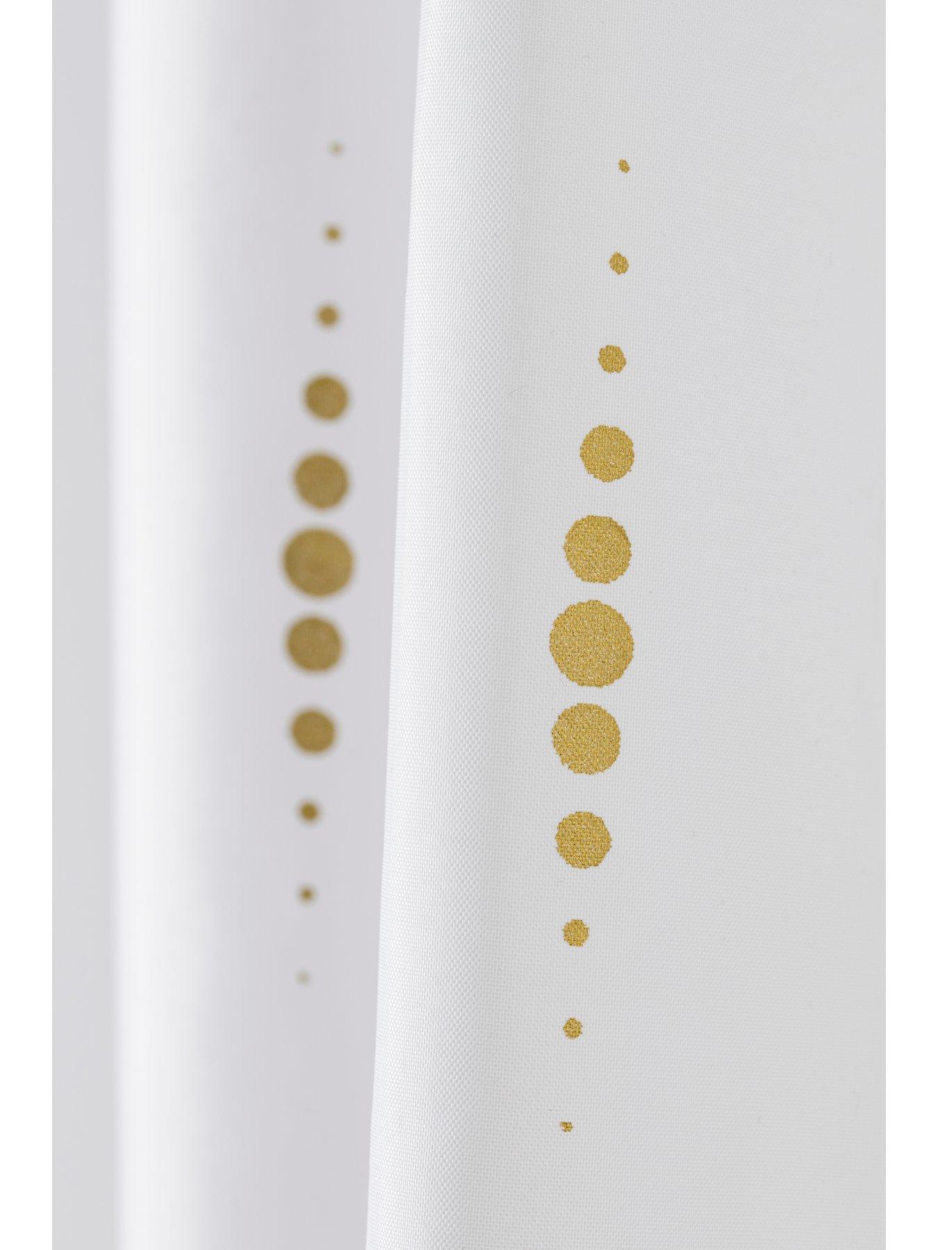Image 4 of 5 of Croydex Gold Dotty Shower Curtain