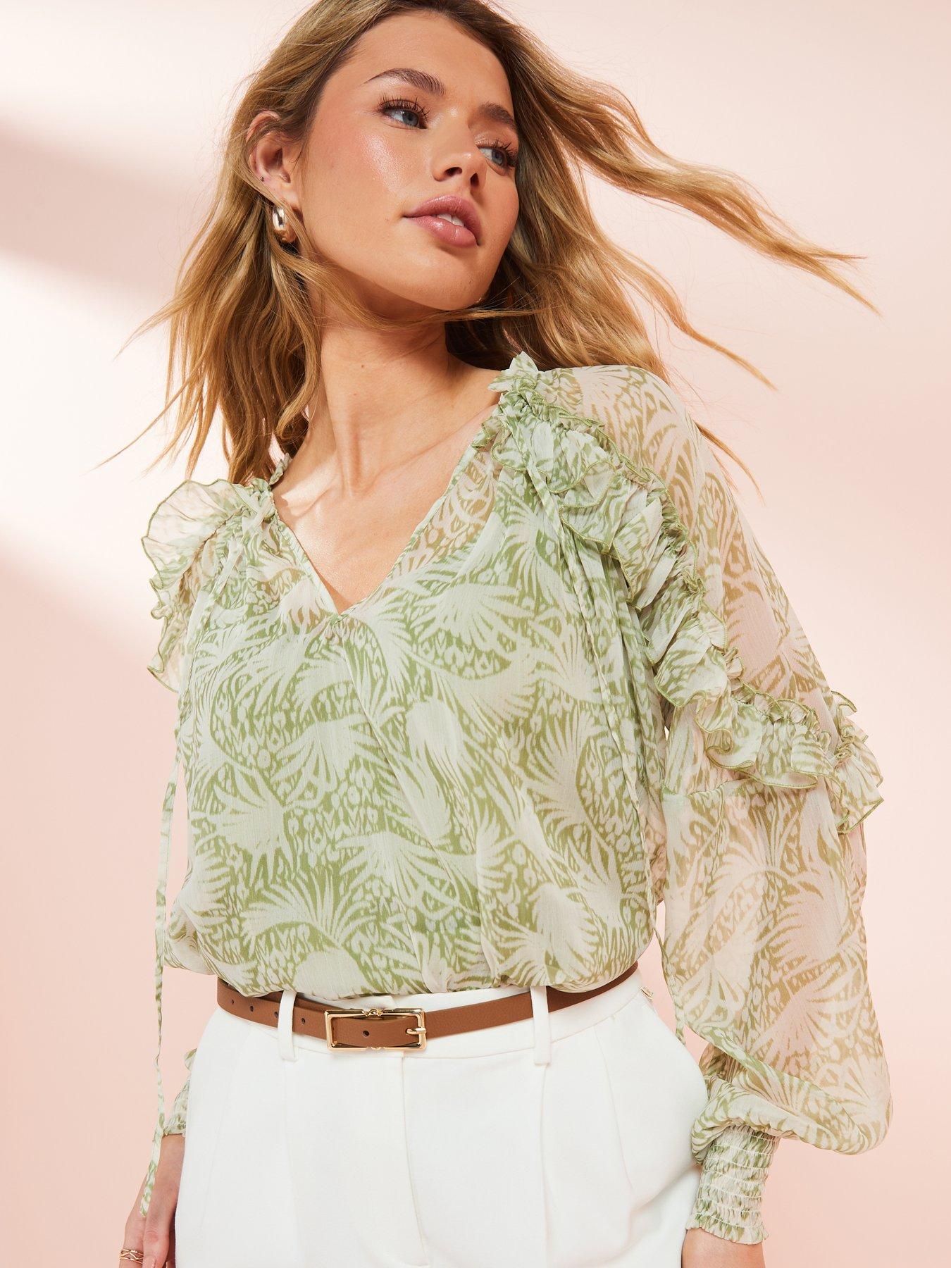 v-by-very-long-sleeve-crinkle-chiffon-ruffle-v-neck-blouseoutfit