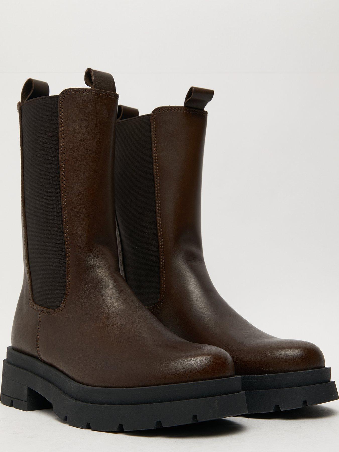 Schuh August Leather High Cut Chelsea Boots Brown Very Ireland