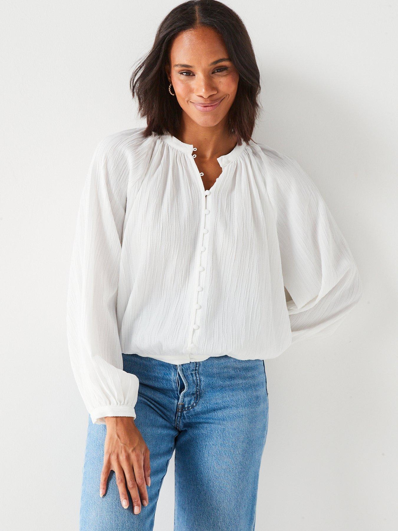 v-by-very-blouson-sleeve-blouse-white