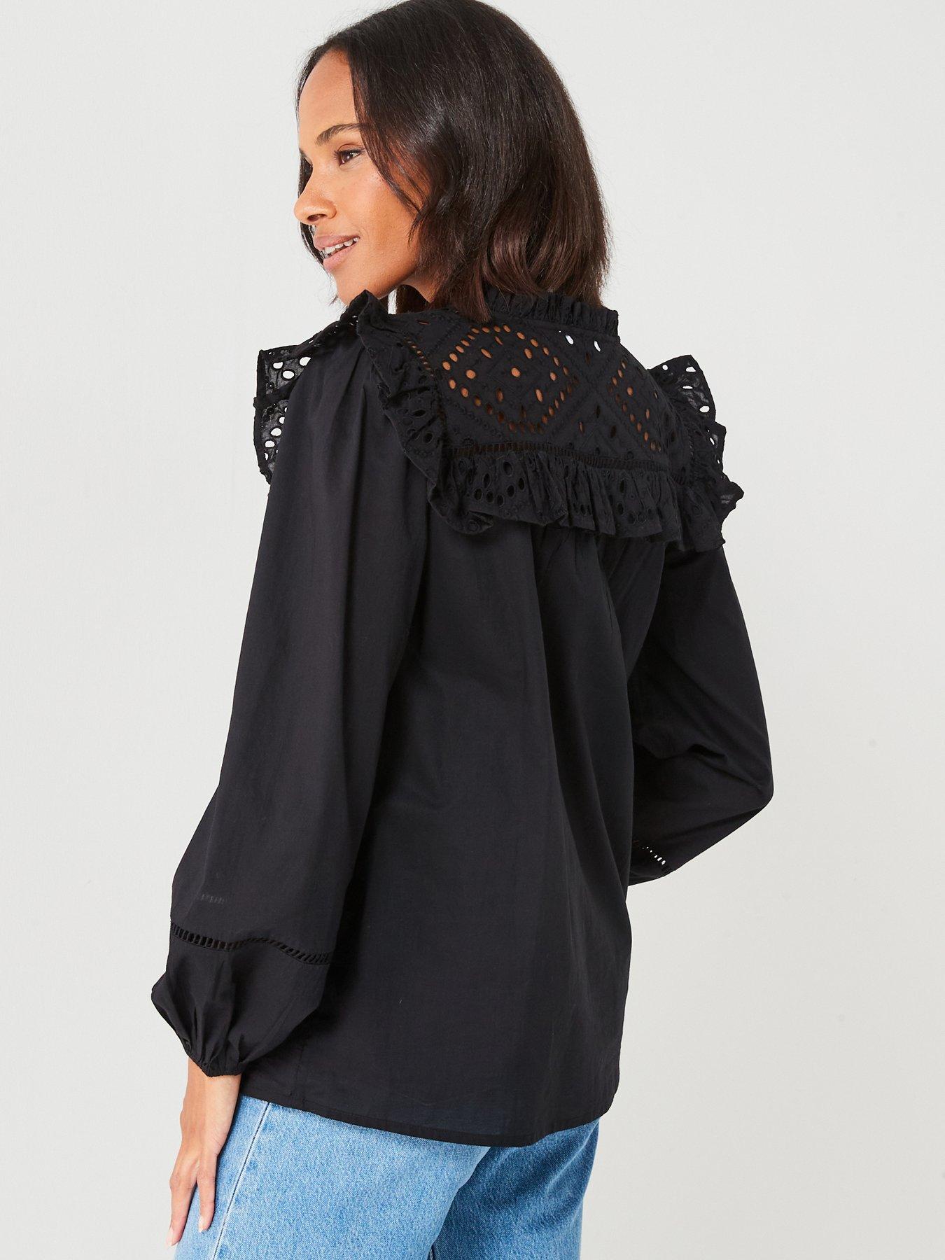 v-by-very-long-sleeve-v-neck-broderie-blouse-blackstillFront