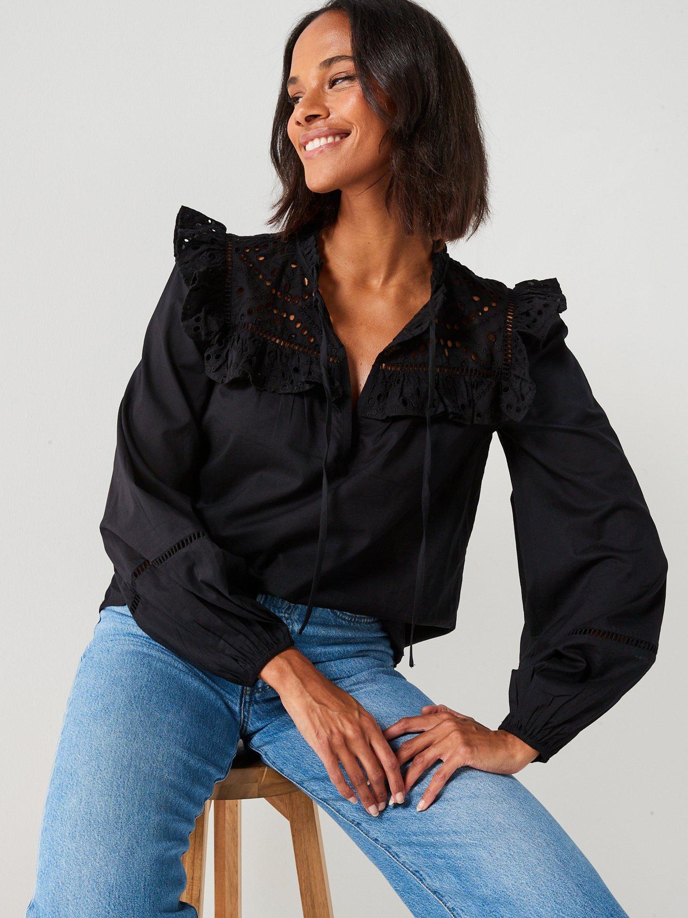 v-by-very-long-sleeve-v-neck-broderie-blouse-blackoutfit