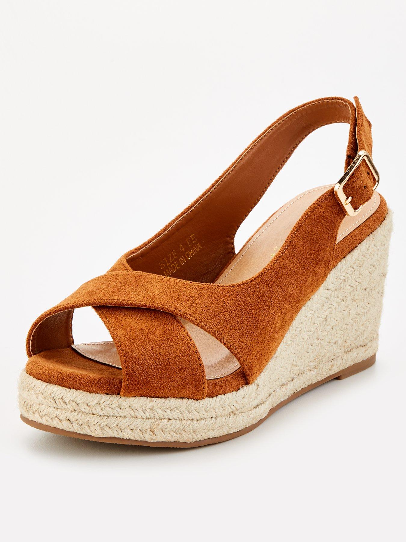 everyday-wide-fit-slingback-wedge-sandal-brownstillFront