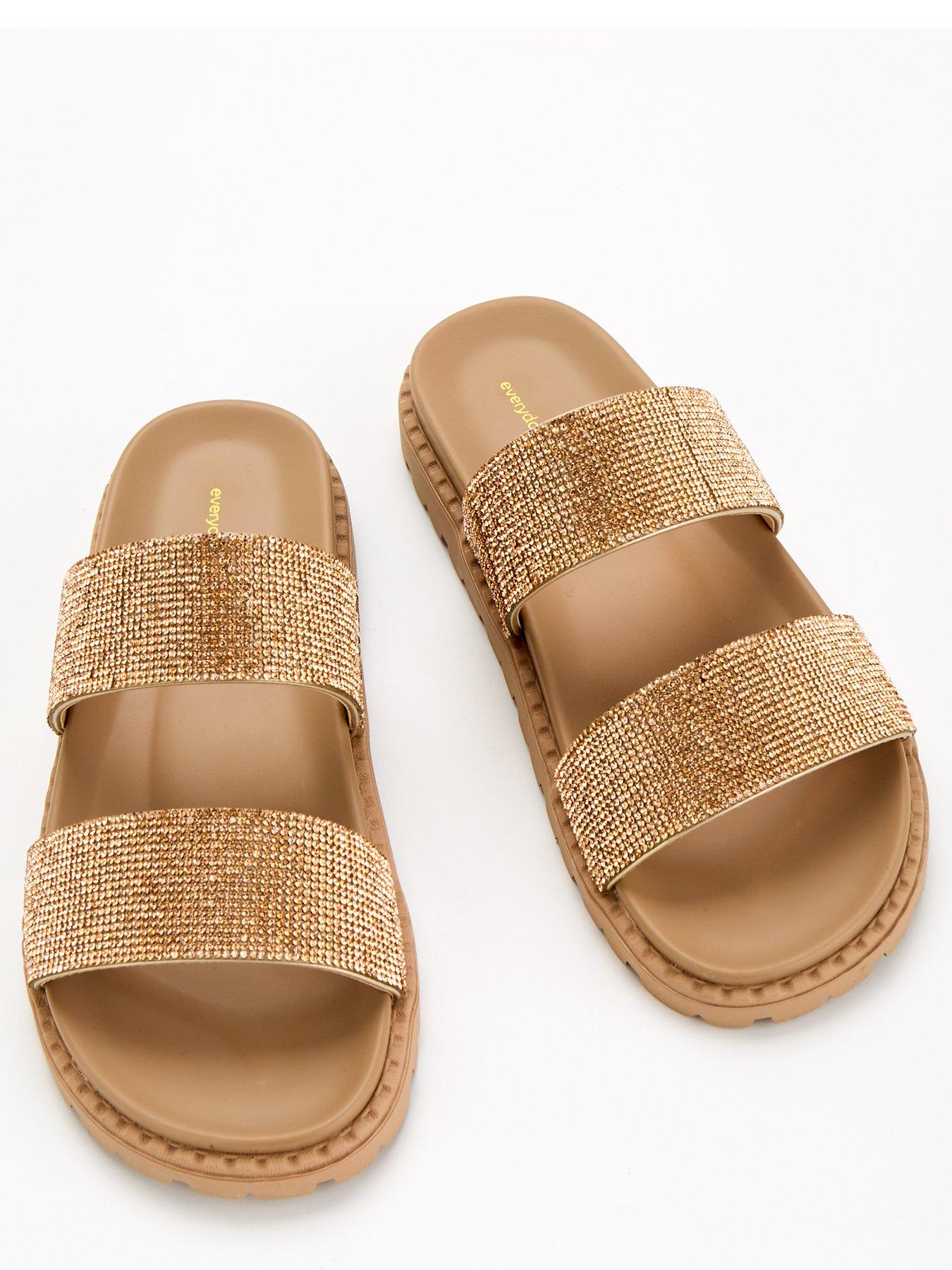 everyday-wide-fit-diamante-twin-strap-slider-sandal-goldoutfit