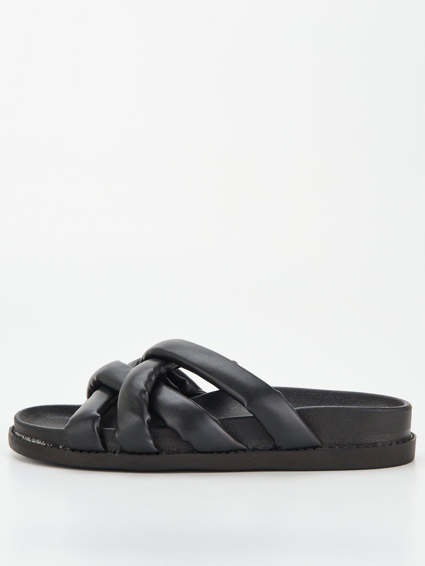 everyday-extra-wide-strappy-footbed-slider-sandal-blackfront