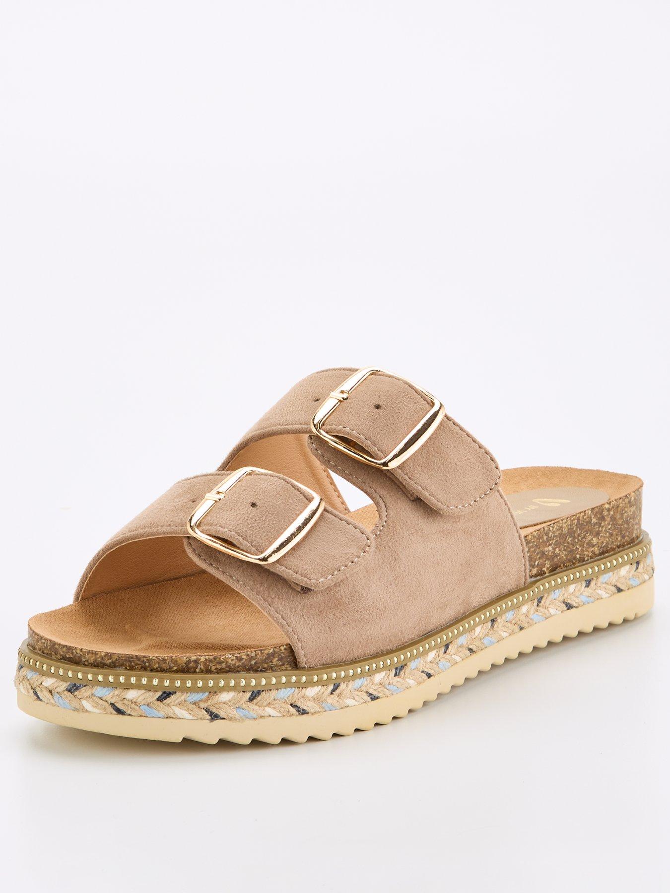 v-by-very-wide-fit-buckle-footbed-sandal-with-trim-brown