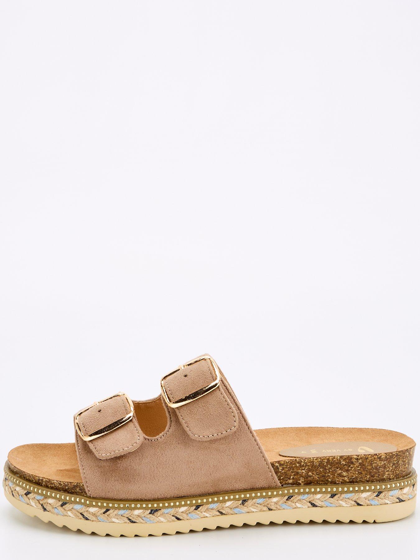 v-by-very-wide-fit-buckle-footbed-sandal-with-trim-brownstillFront