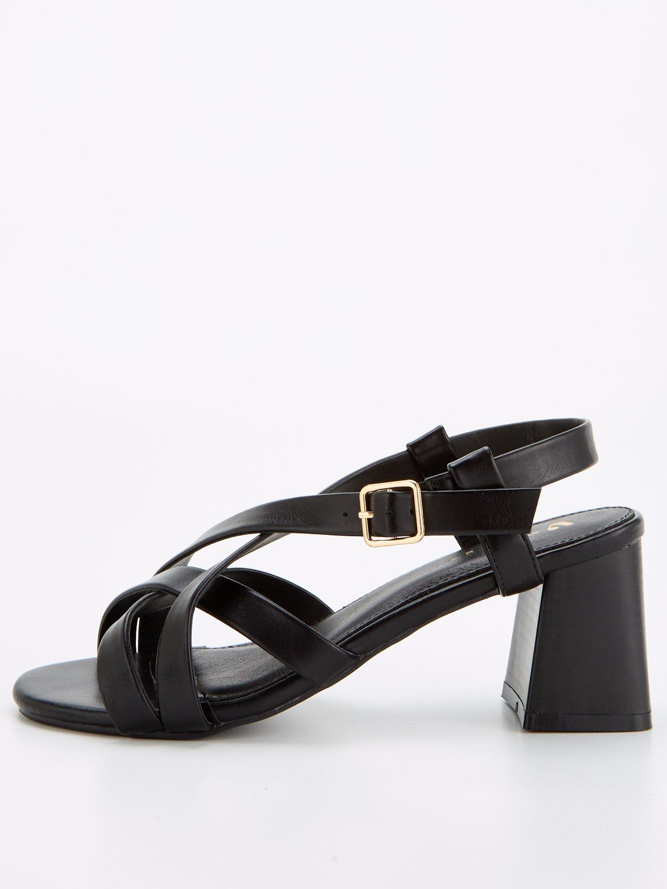 Black sandal heels 3 inch best sale