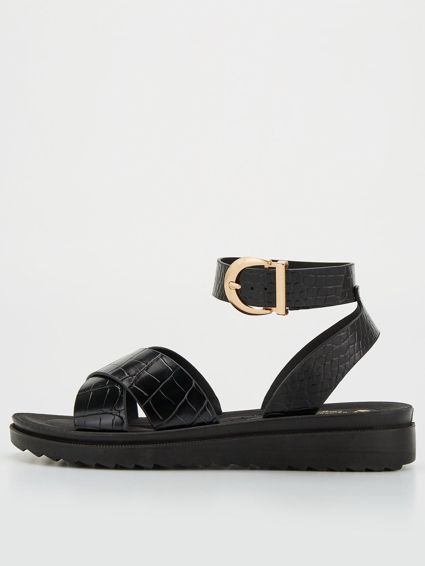 v-by-very-comfort-wide-fit-croc-ankle-strap-comfort-sandal-blackfront