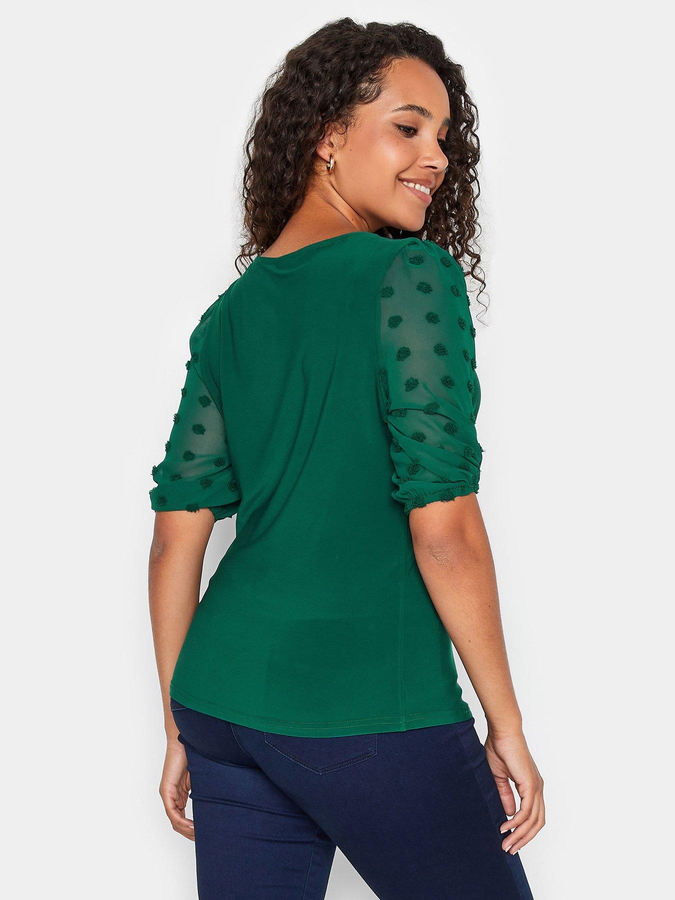 mco-dobby-sleeve-top-greenstillFront