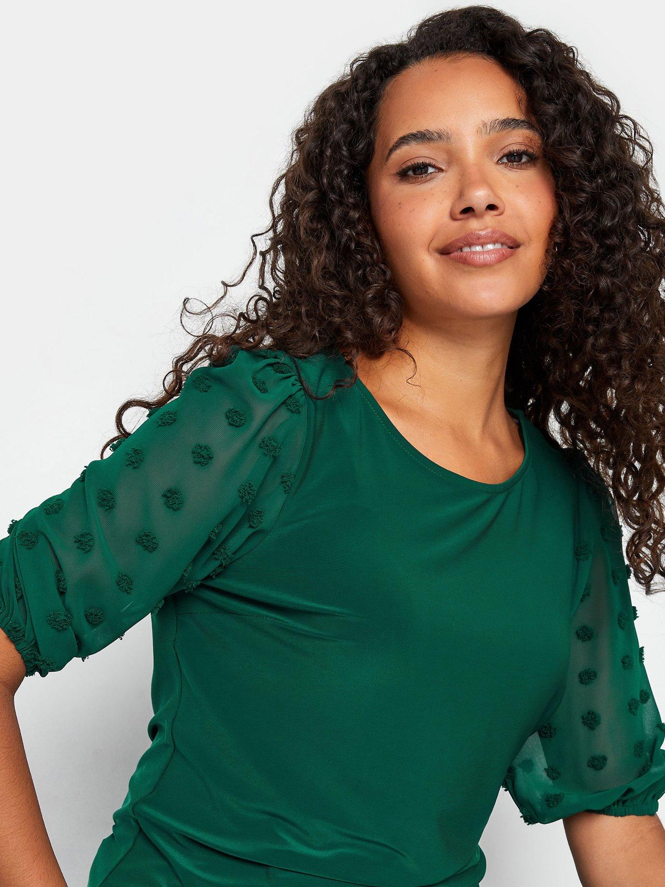 mco-dobby-sleeve-top-greenoutfit