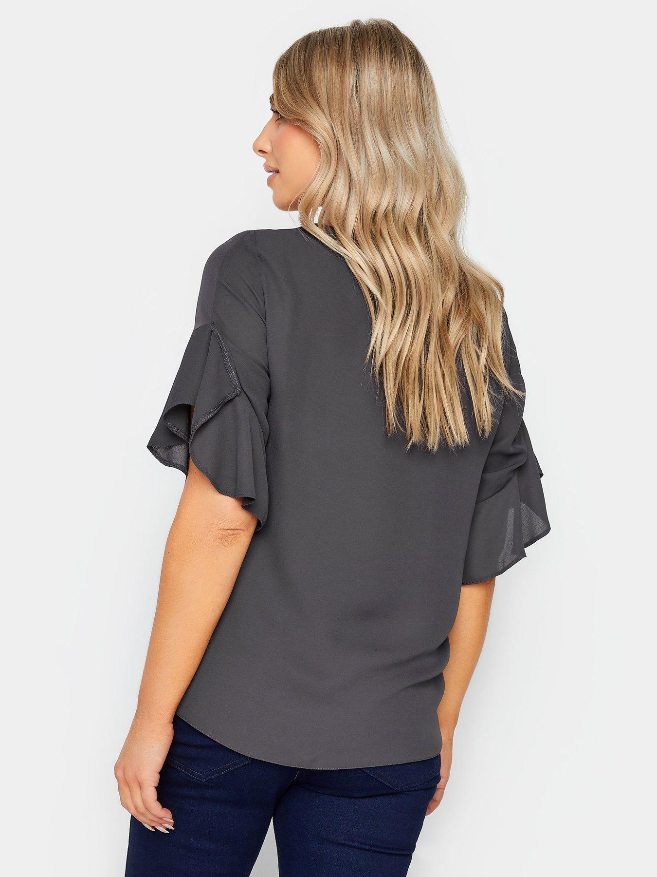 mco-frill-sleeve-blouse-slate-greystillFront