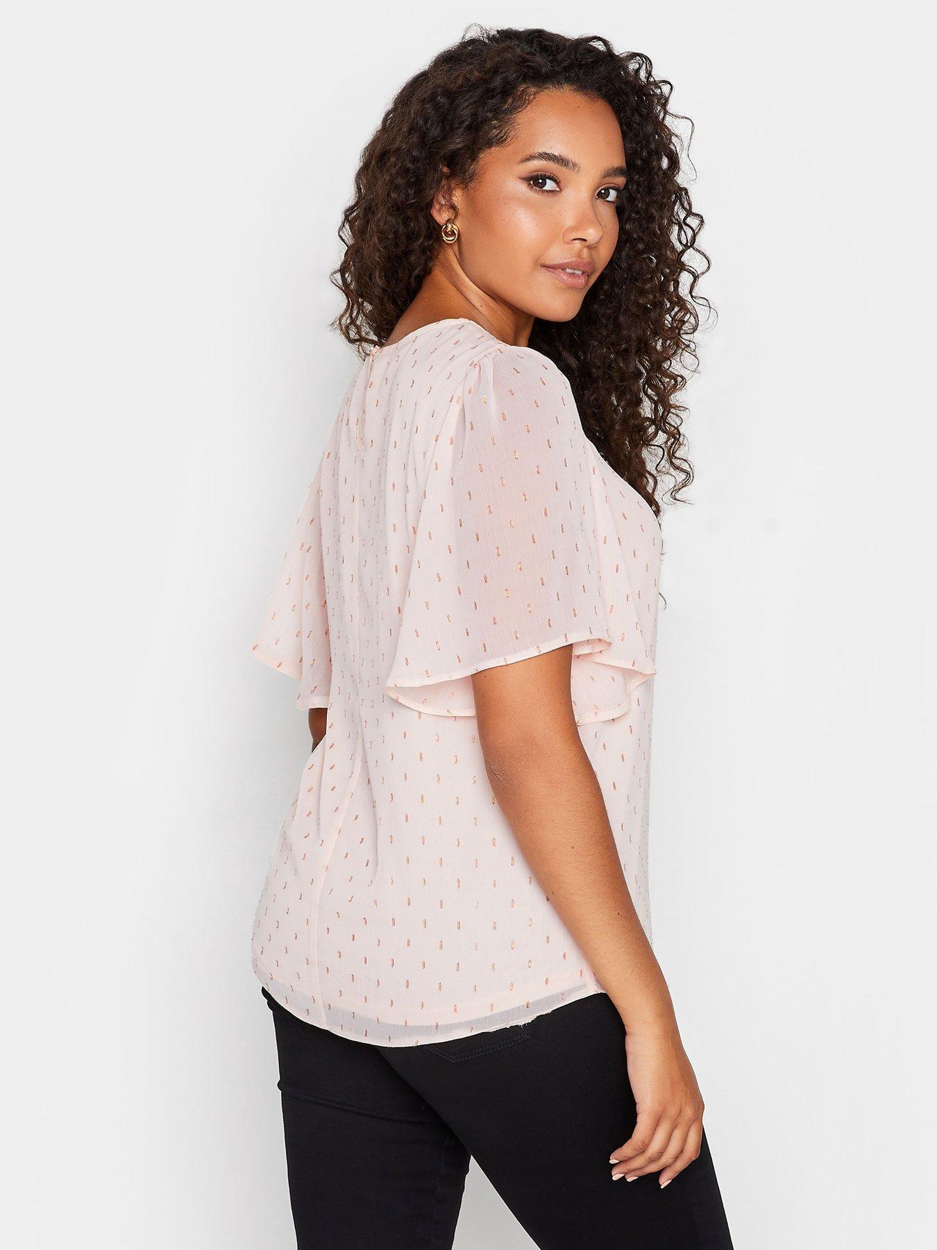 mco-dobby-angel-sleeve-blouse-pinkstillFront