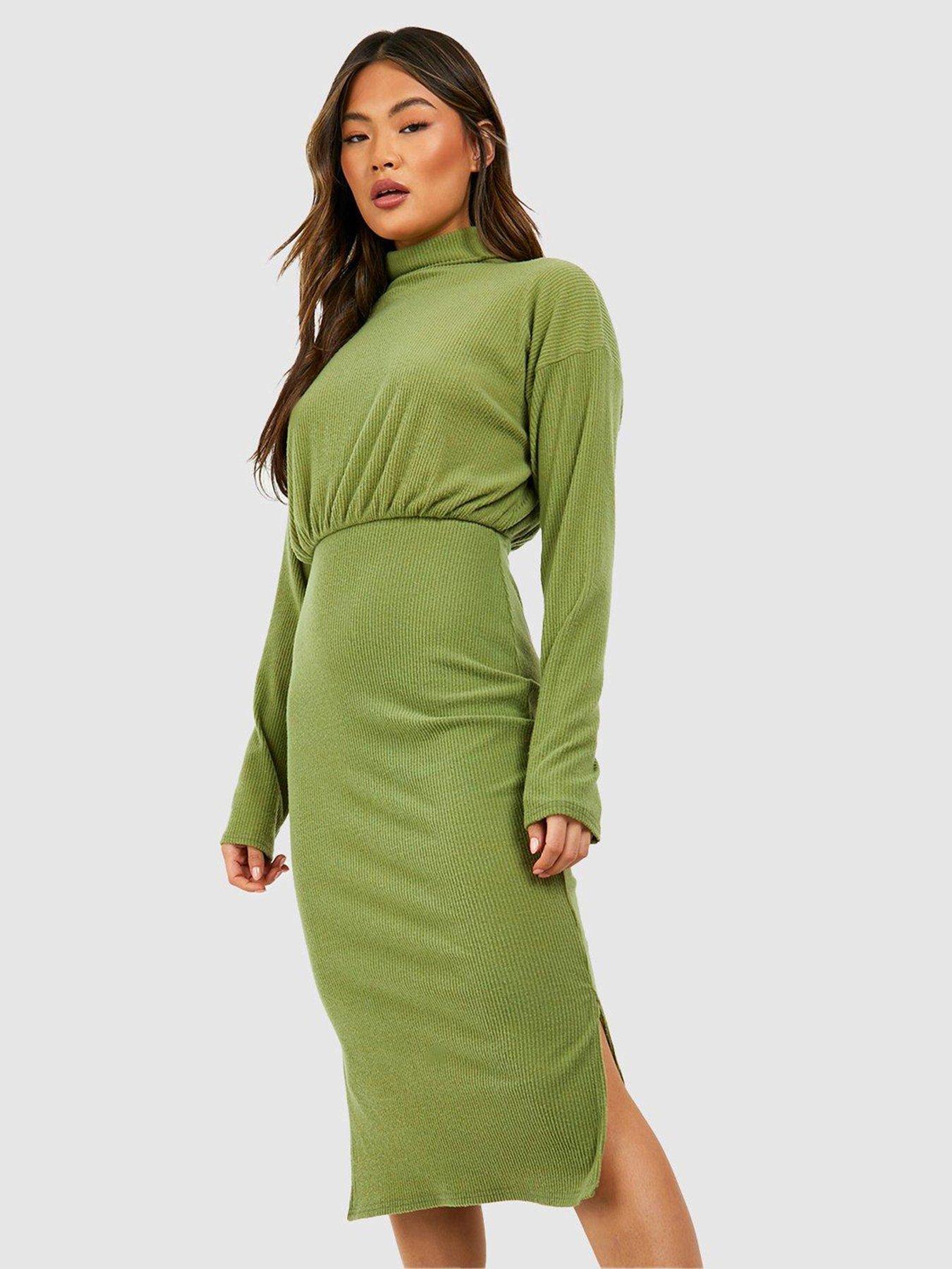 Midi shop khaki dress