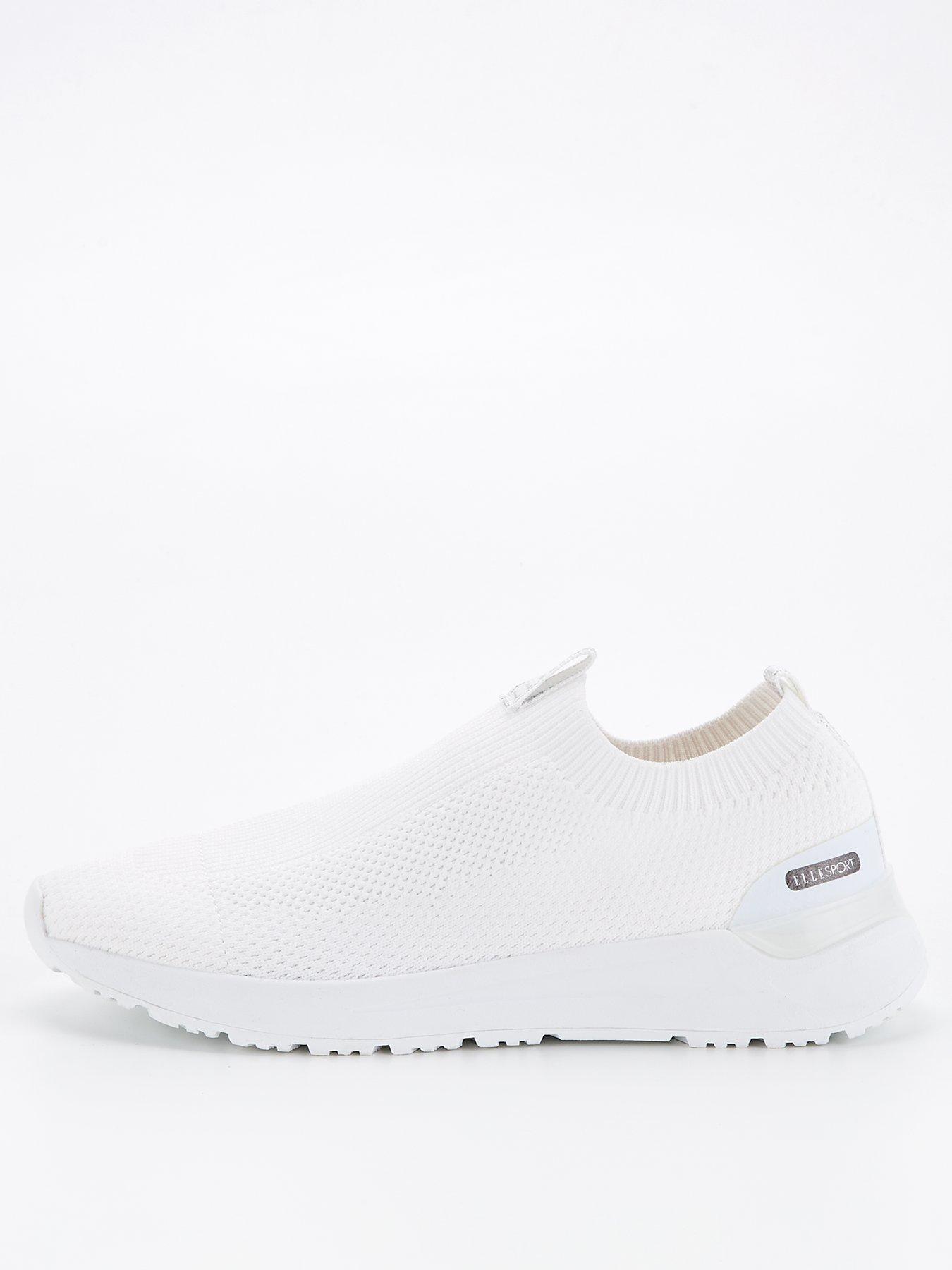 Image 1 of 6 of Elle Sport Knitted Slip On Trainer - White