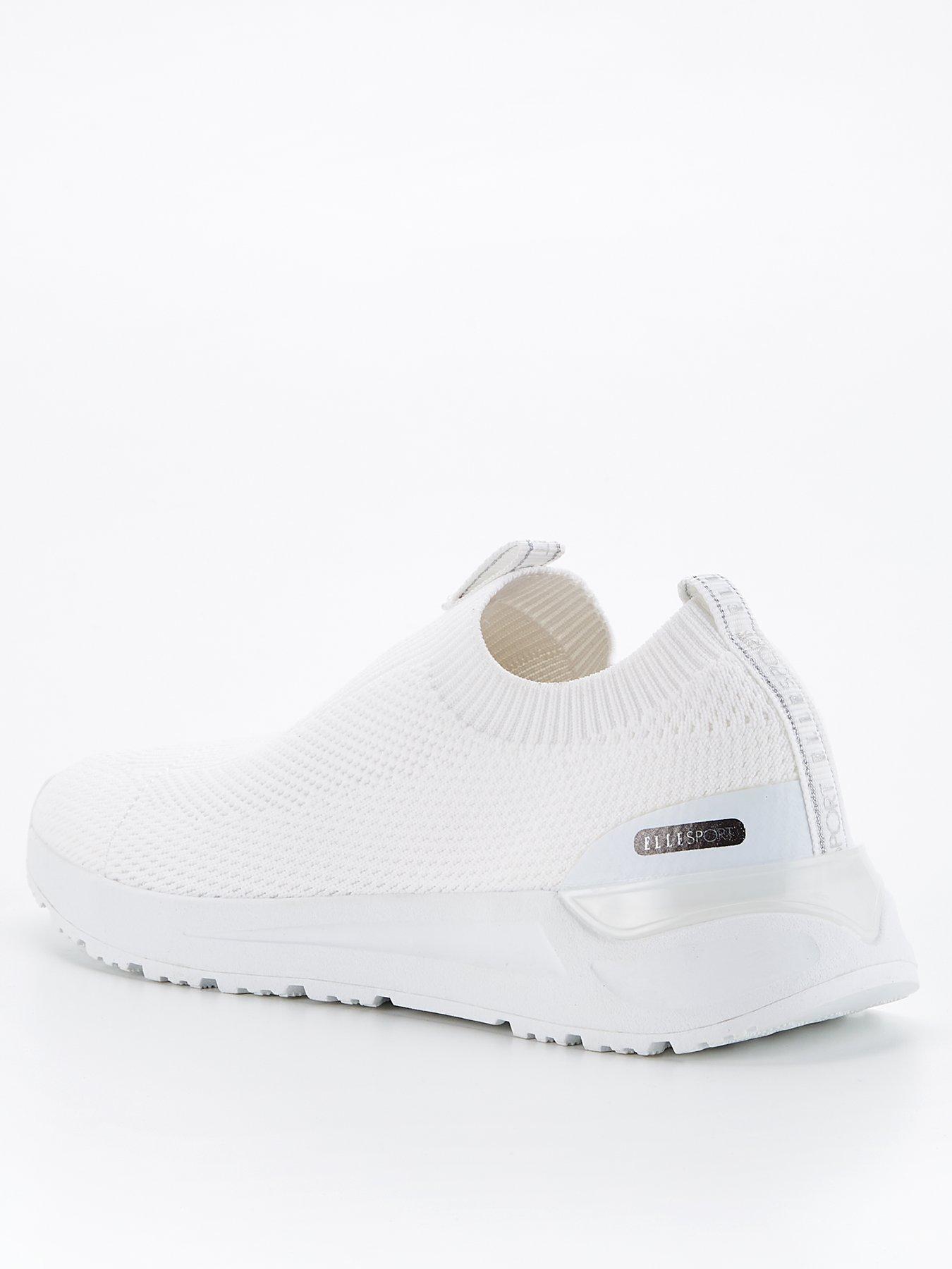 Image 3 of 6 of Elle Sport Knitted Slip On Trainer - White