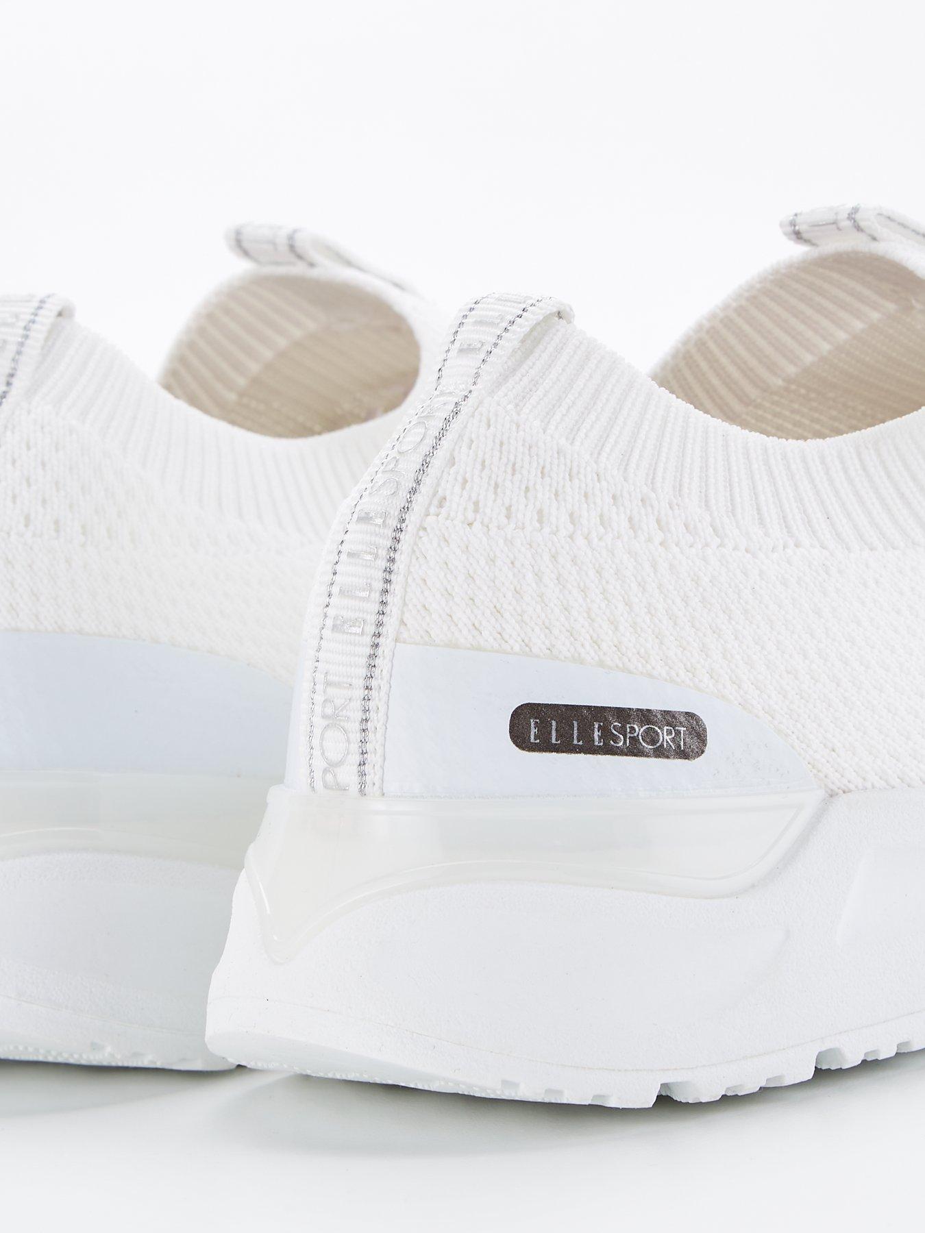 Image 6 of 6 of Elle Sport Knitted Slip On Trainer - White