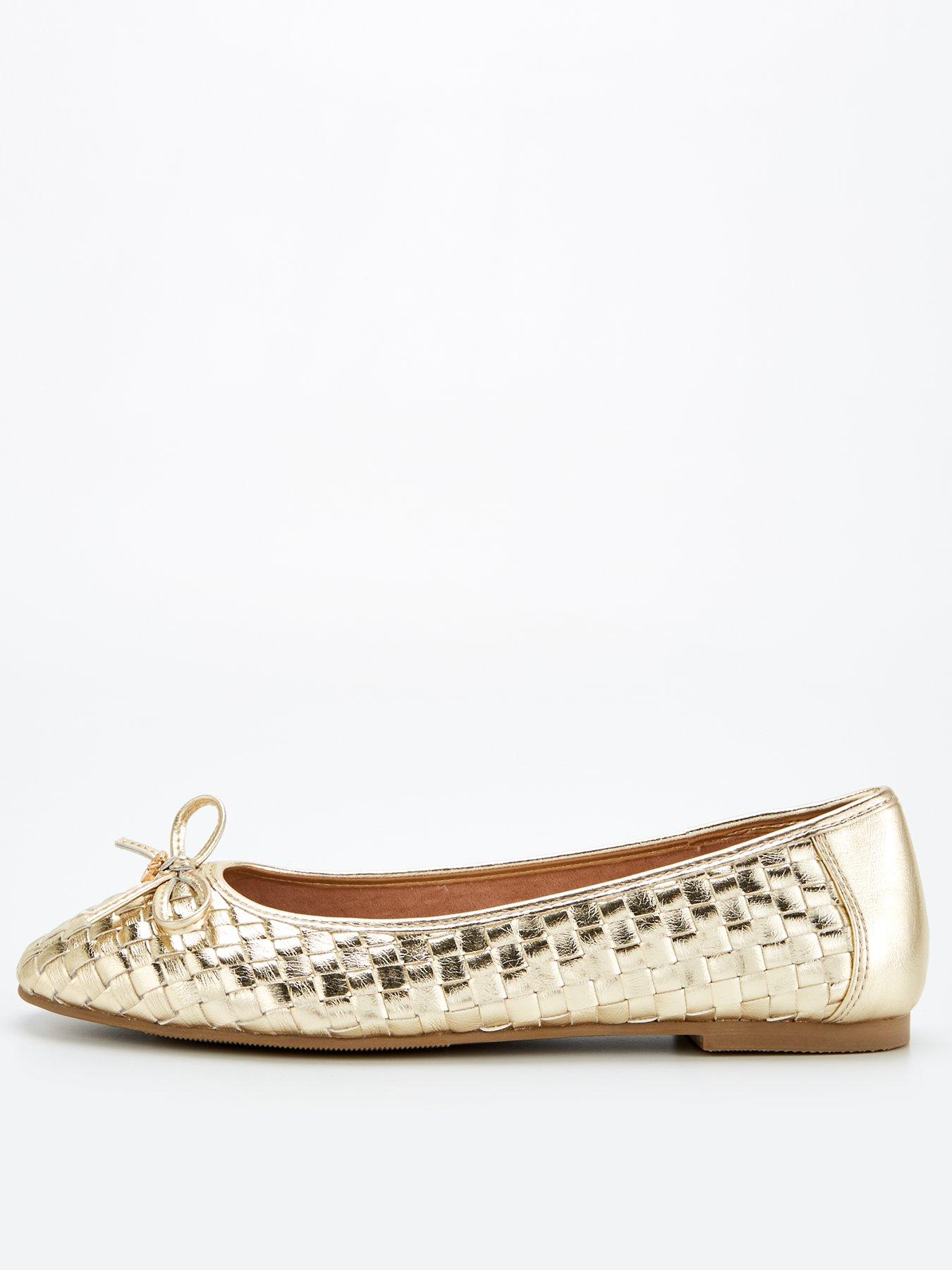 v-by-very-wide-fit-weave-ballerina-goldfront