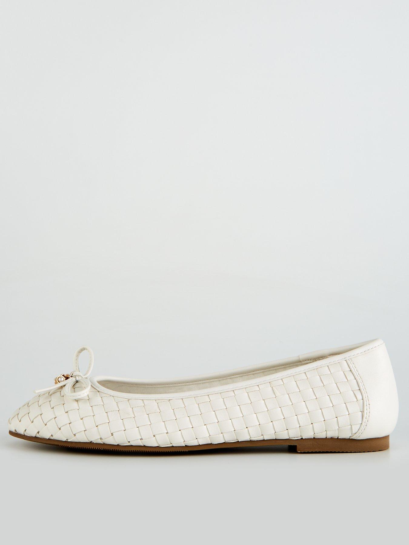 V by Very Wide Fit Weave Ballerina White Very Ireland
