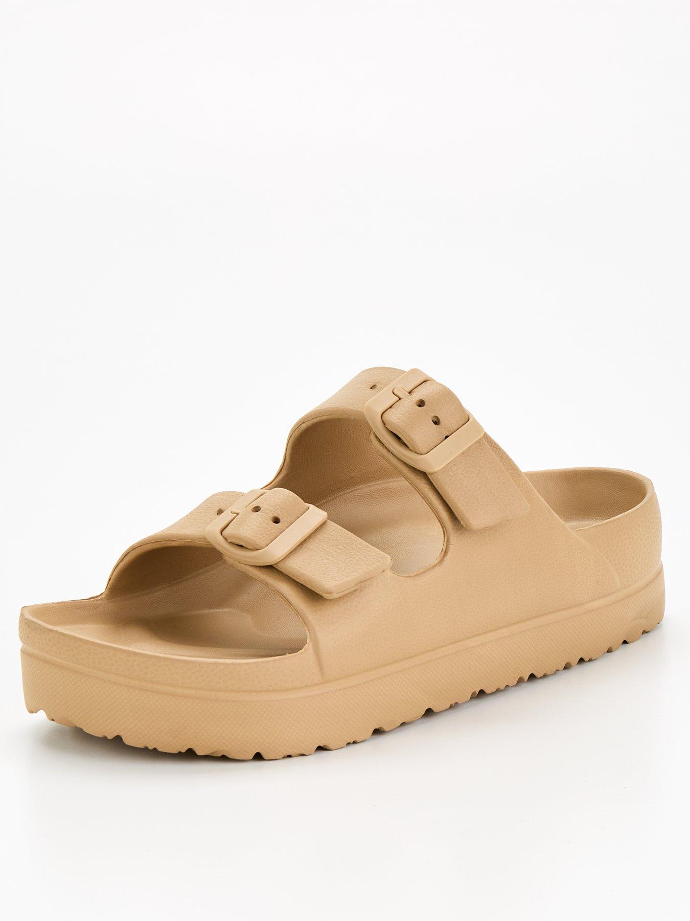 everyday-twin-strap-buckle-slider-sandal-brown