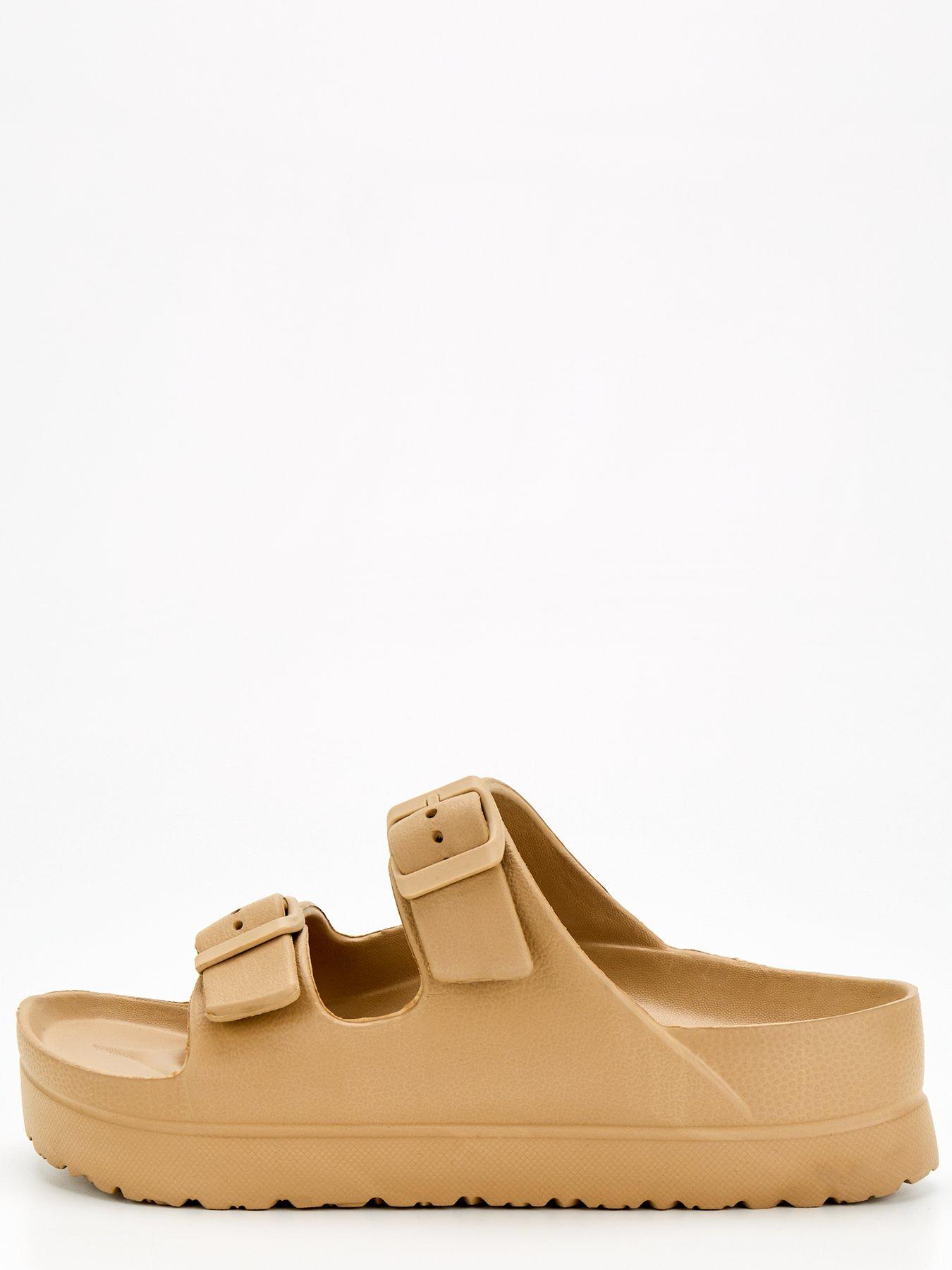 everyday-twin-strap-buckle-slider-sandal-brownstillFront