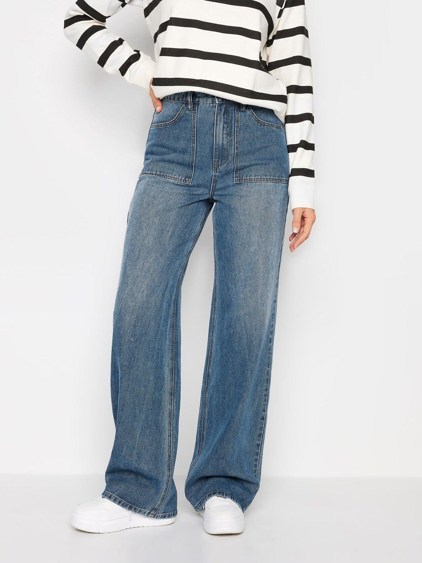 Image of Long Tall Sally Mid Blue Wide Leg Jean