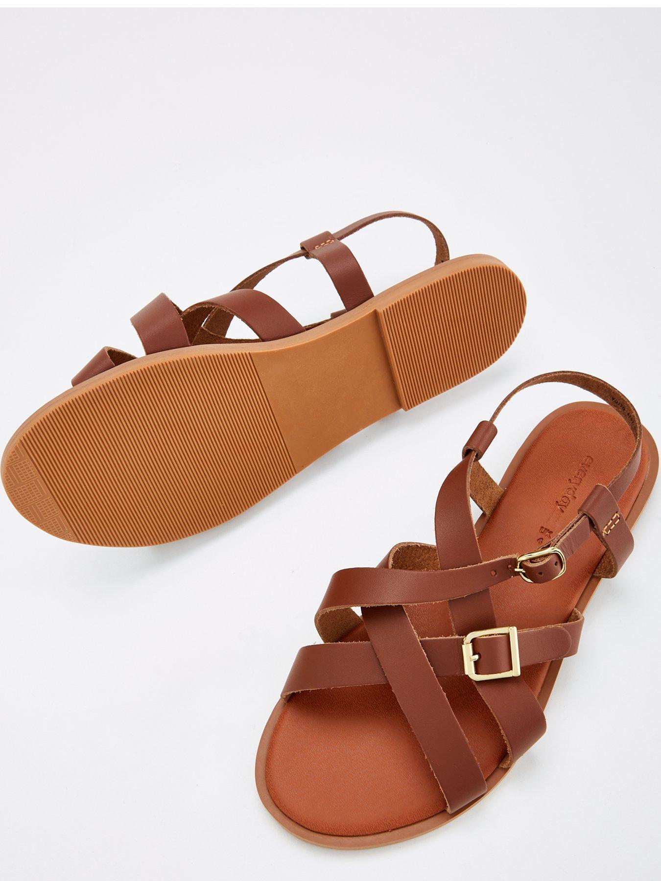 everyday-wide-fit-leather-buckle-strappy-sandal-browndetail