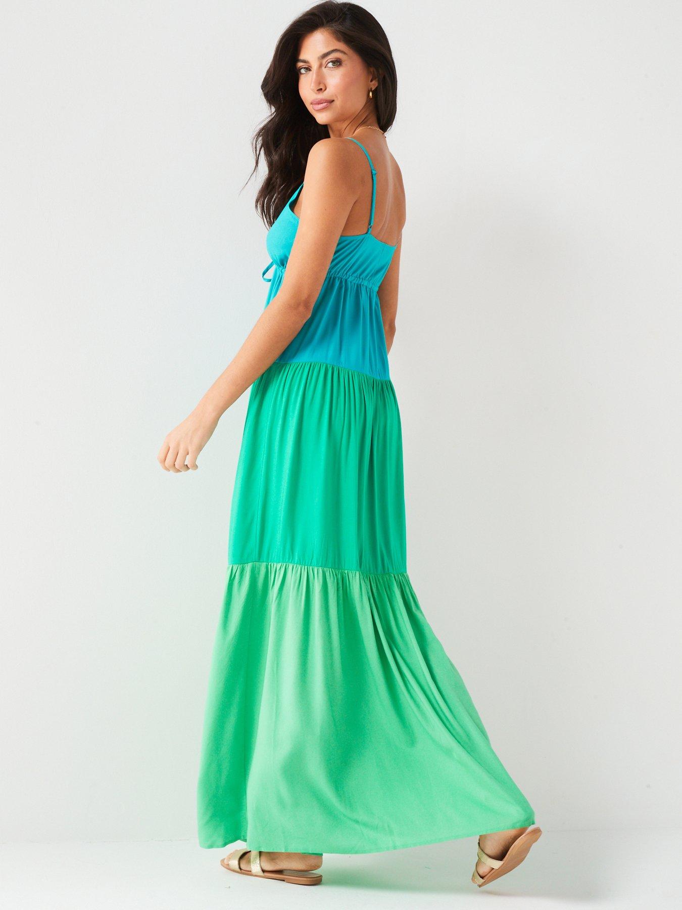 v-by-very-ombre-tiered-strappy-midi-dress-bluestillFront