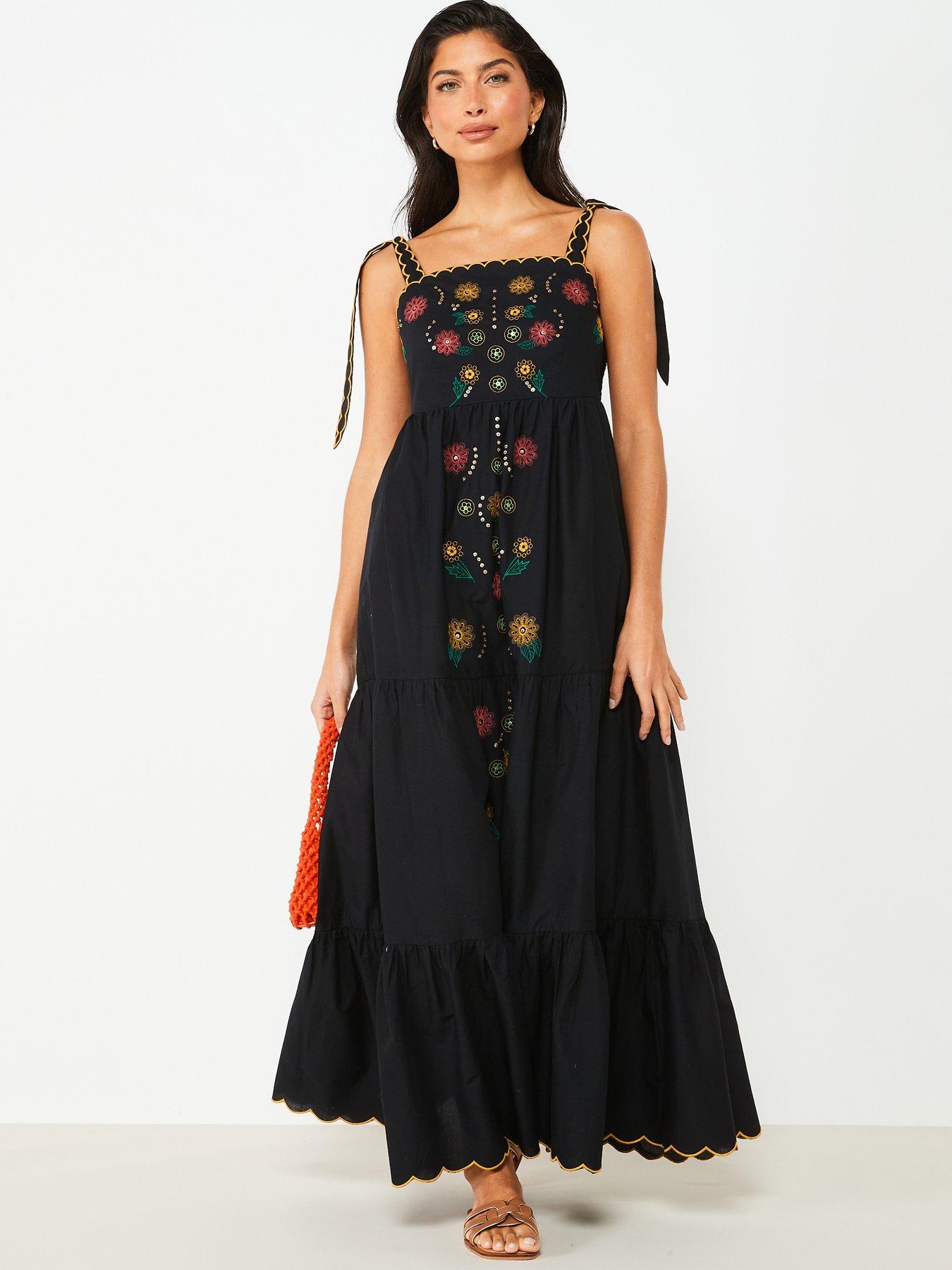 v-by-very-tie-shoulder-embroidered-midi-dress-black