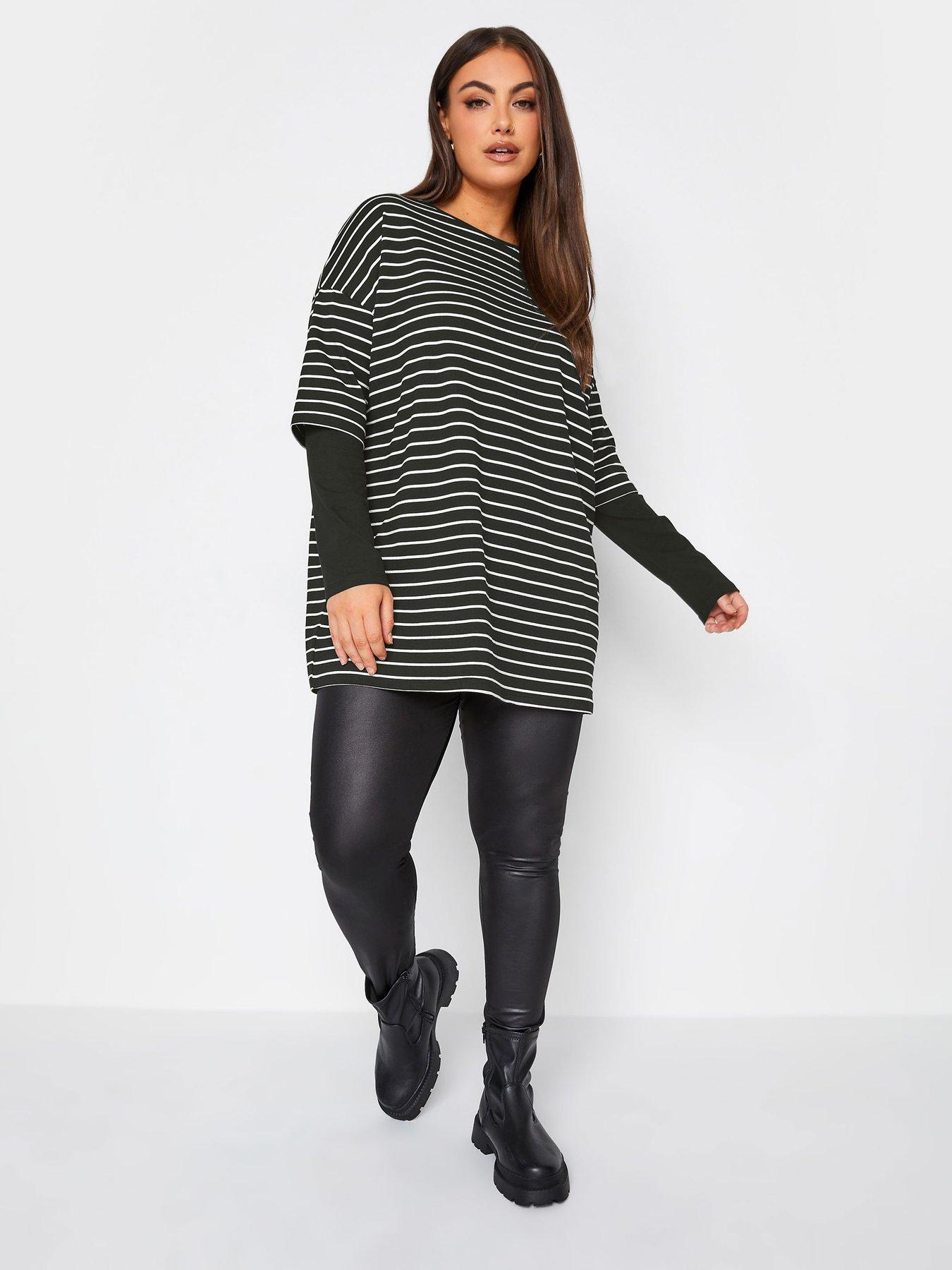 yours-striped-double-layer-long-sleeve-t-shirt-blackback