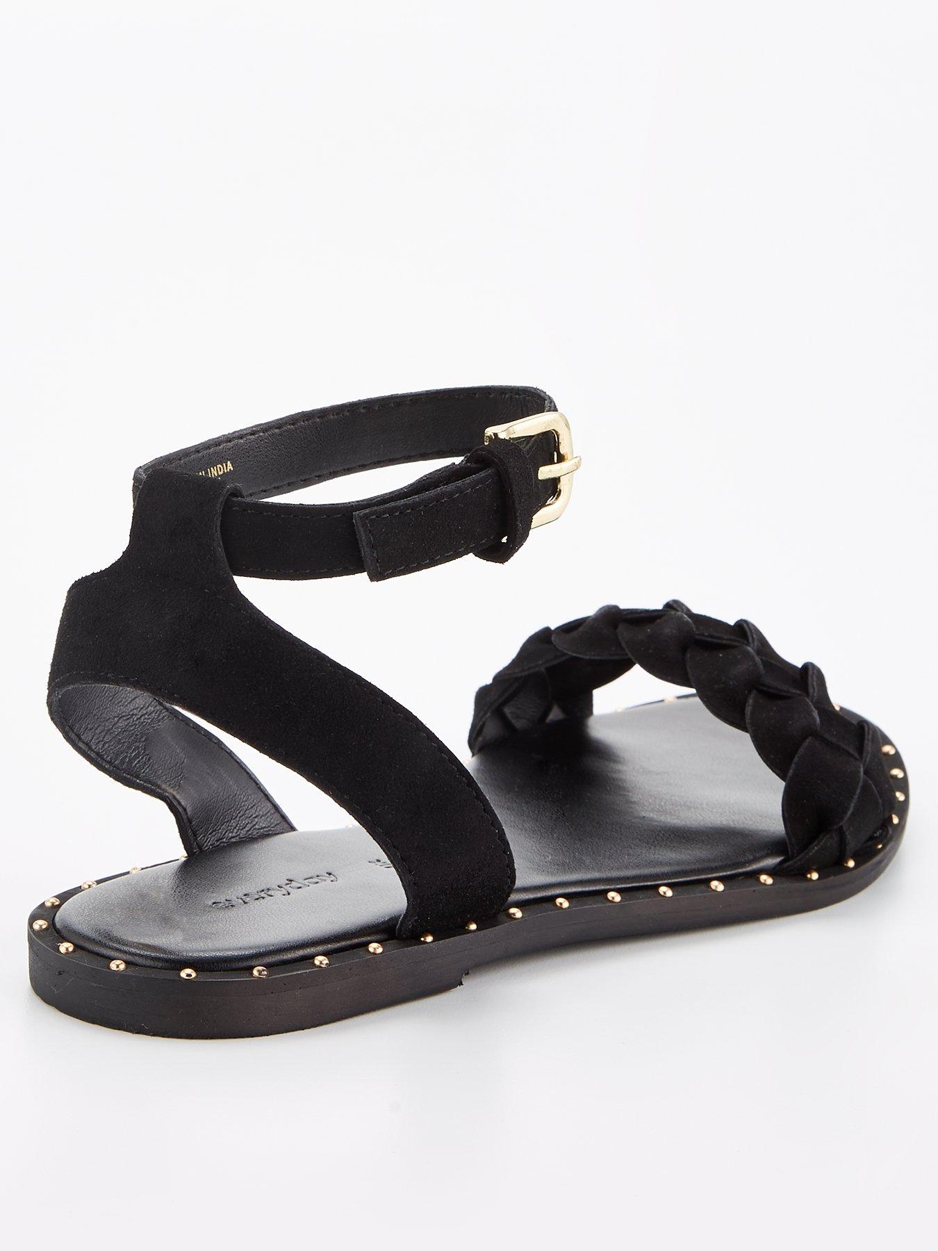 everyday-leather-weave-strap-sandal-with-studs--blackback