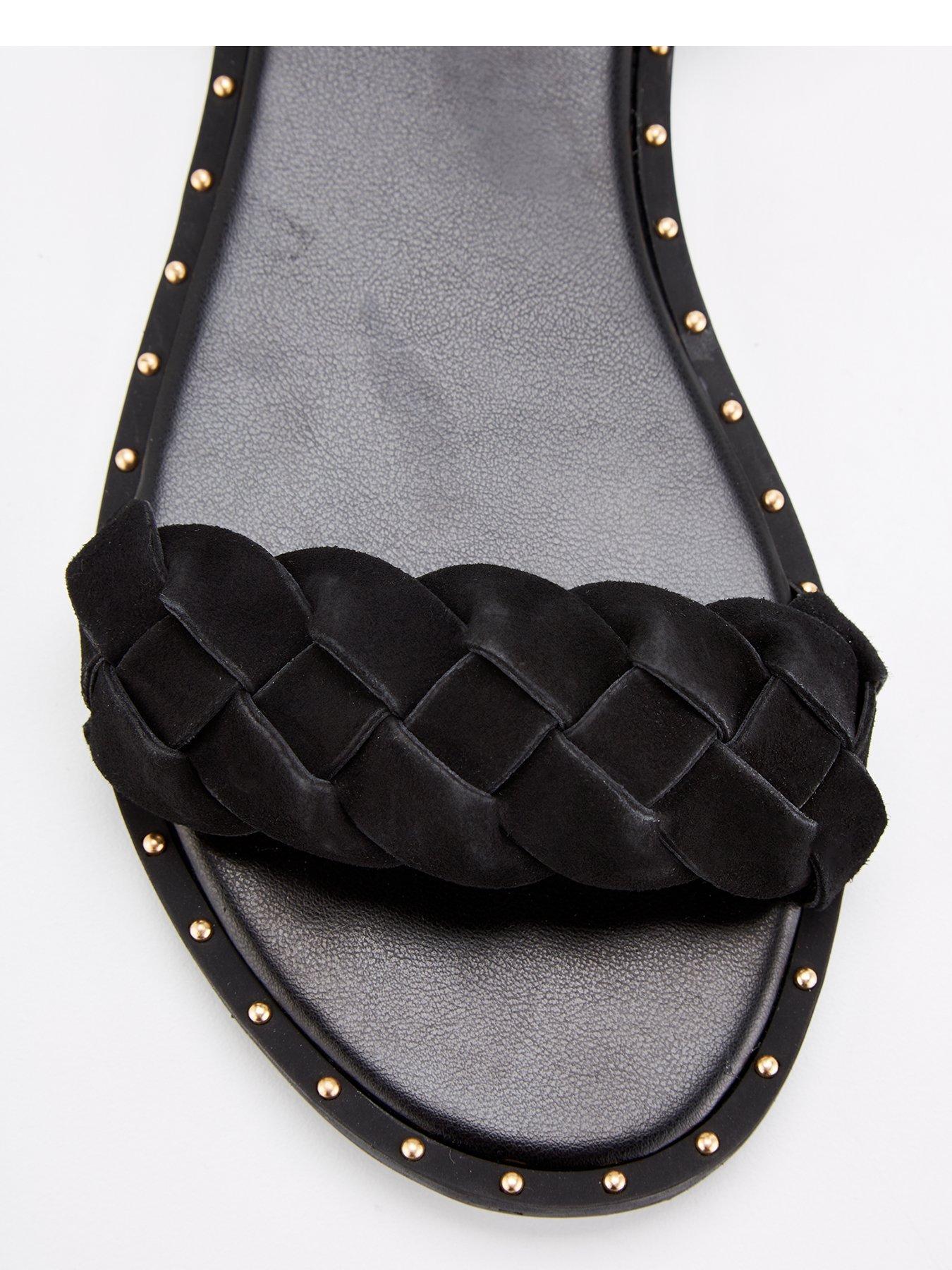 everyday-leather-weave-strap-sandal-with-studs--blackoutfit