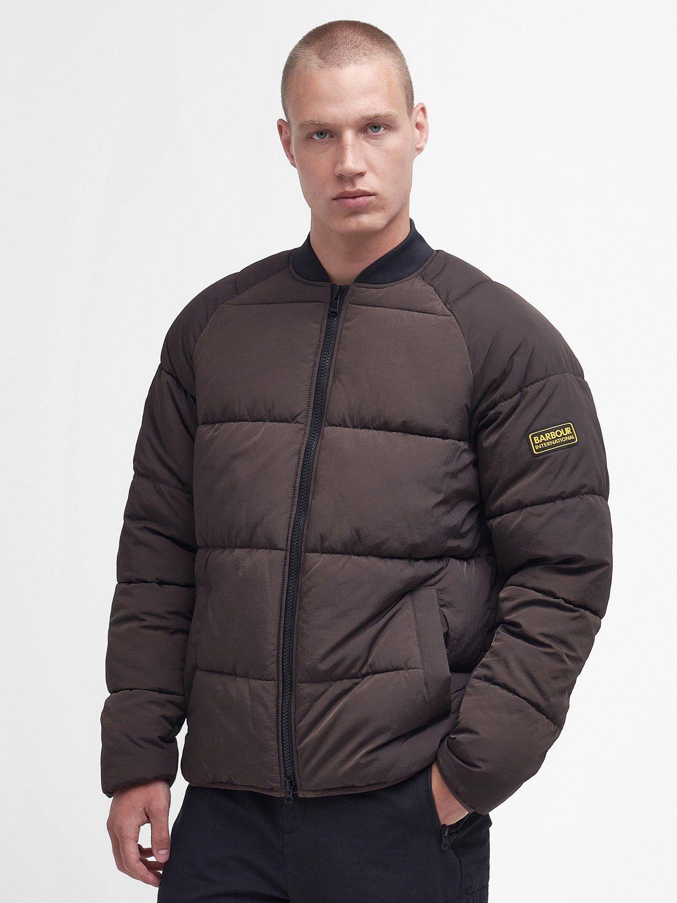 Barbour International Cluny Padded Bomber Jacket Dark Brown