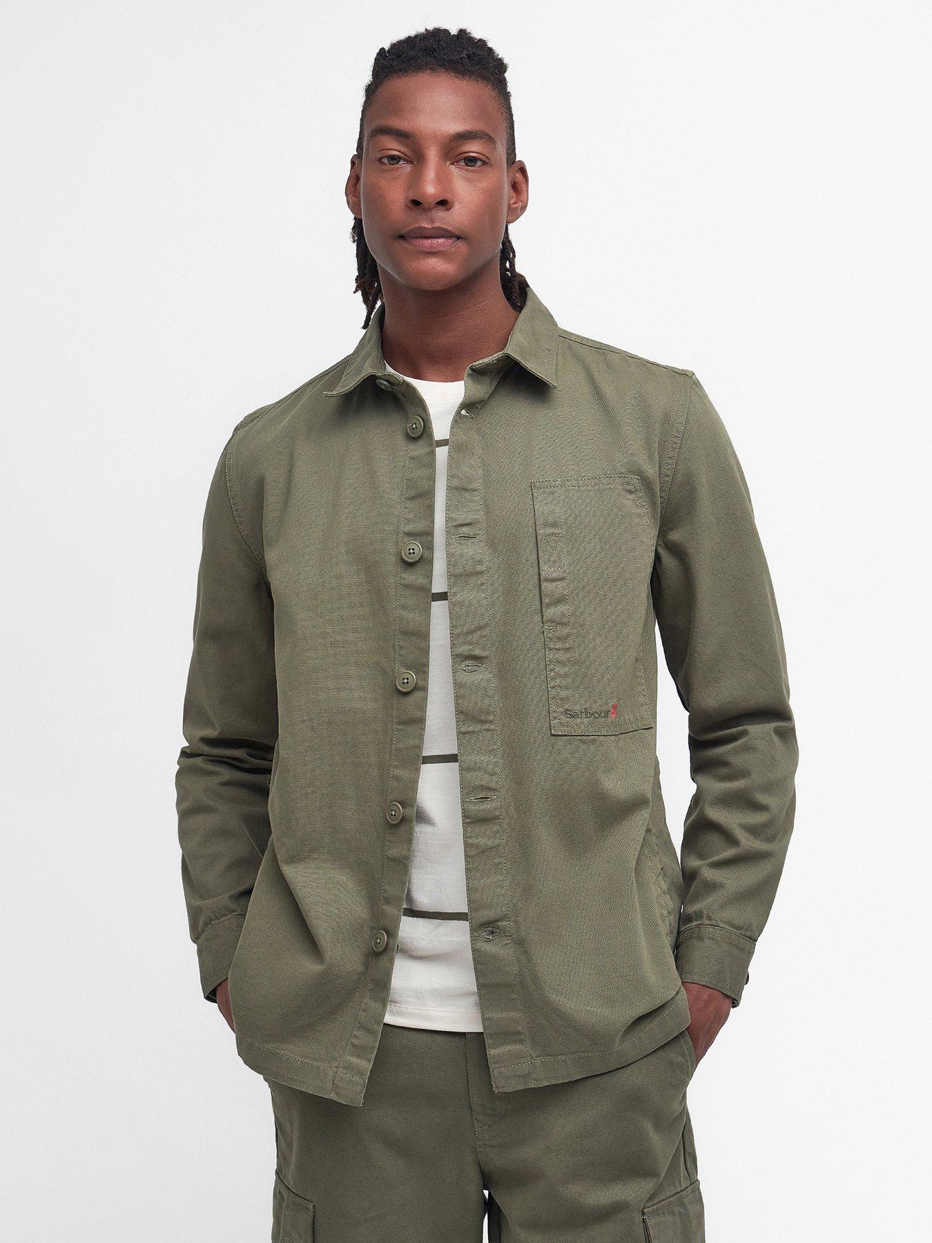 Barbour Utility Spey Wax Corduroy Collar Jacket - Dark Green