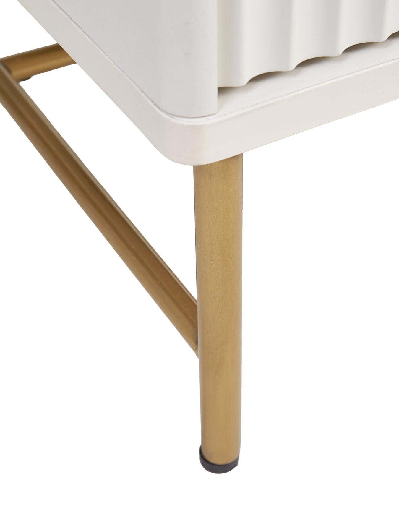 Image 6 of 6 of Very Home Cora Dressing Table and Mirror Set&nbsp;- Ivory/Brass