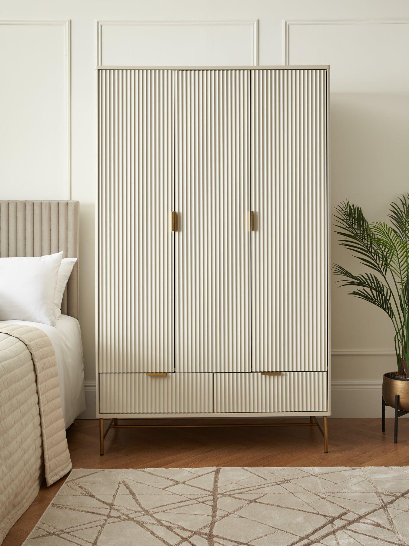 very-home-cora-3-door-2-drawer-wardrobe-ivorybrass