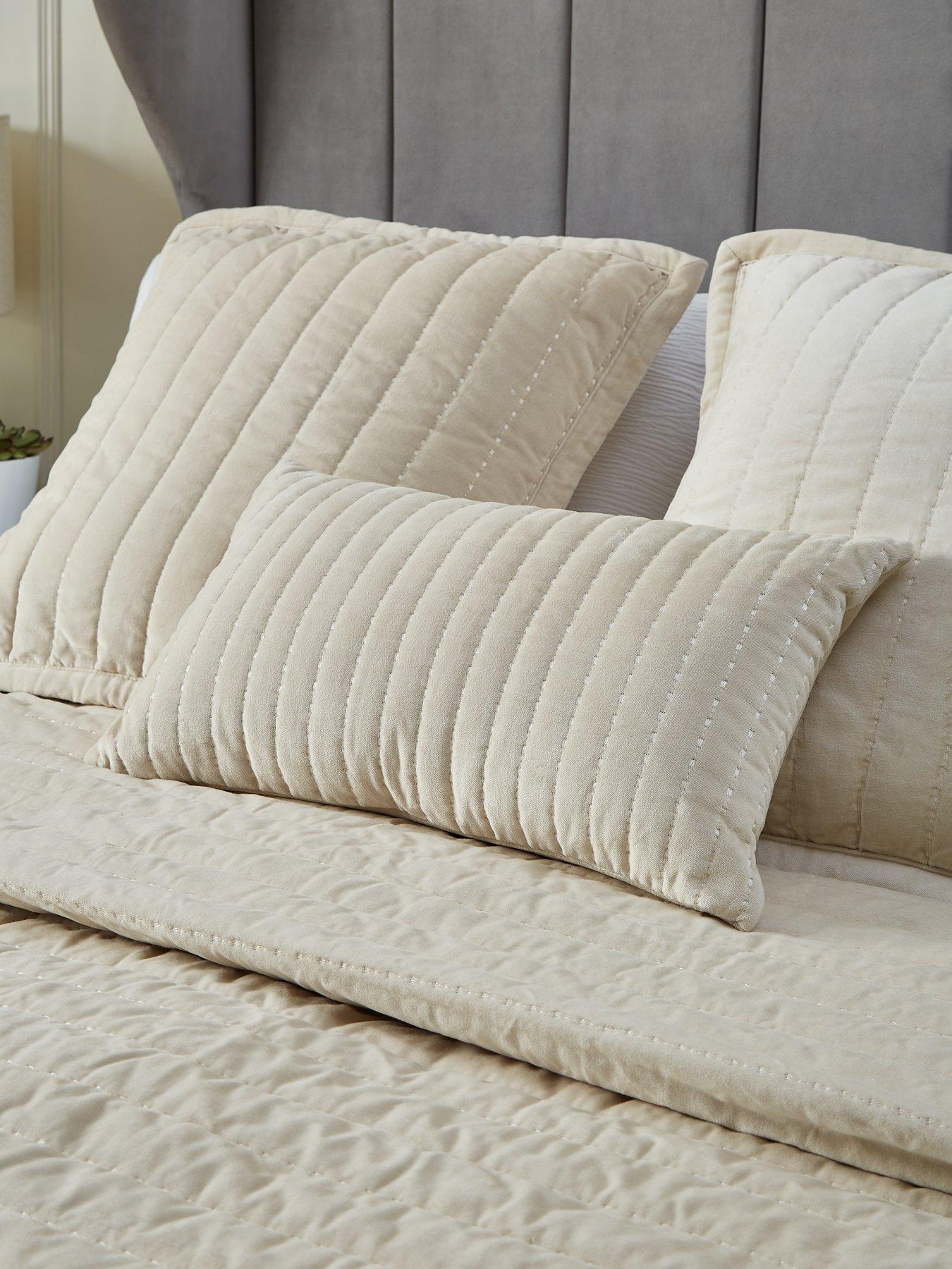 Michelle Keegan Home Cotton Velvet Stitch Embroidered Bolster Pillow