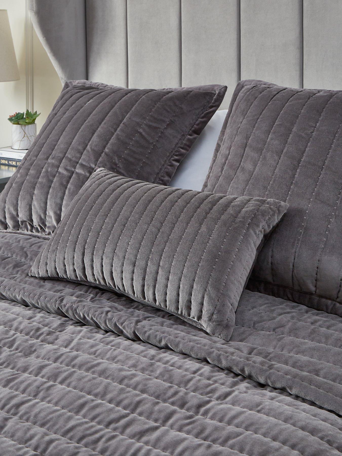 The Very Collection Cotton Velvet Stitch Embroidered Bolster Pillow