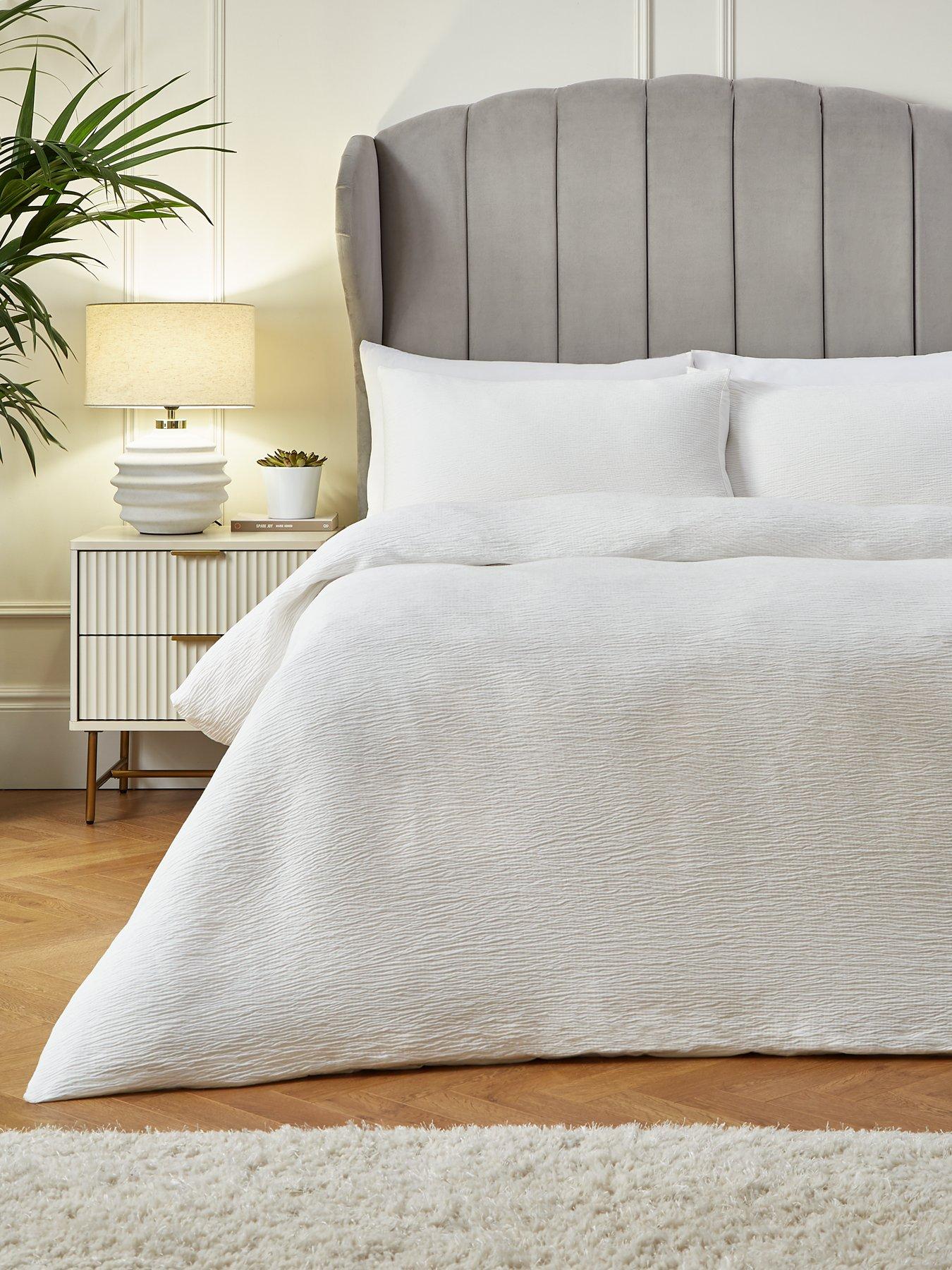 The Very Collection Crinkle Textured Duvet Cover Set - White