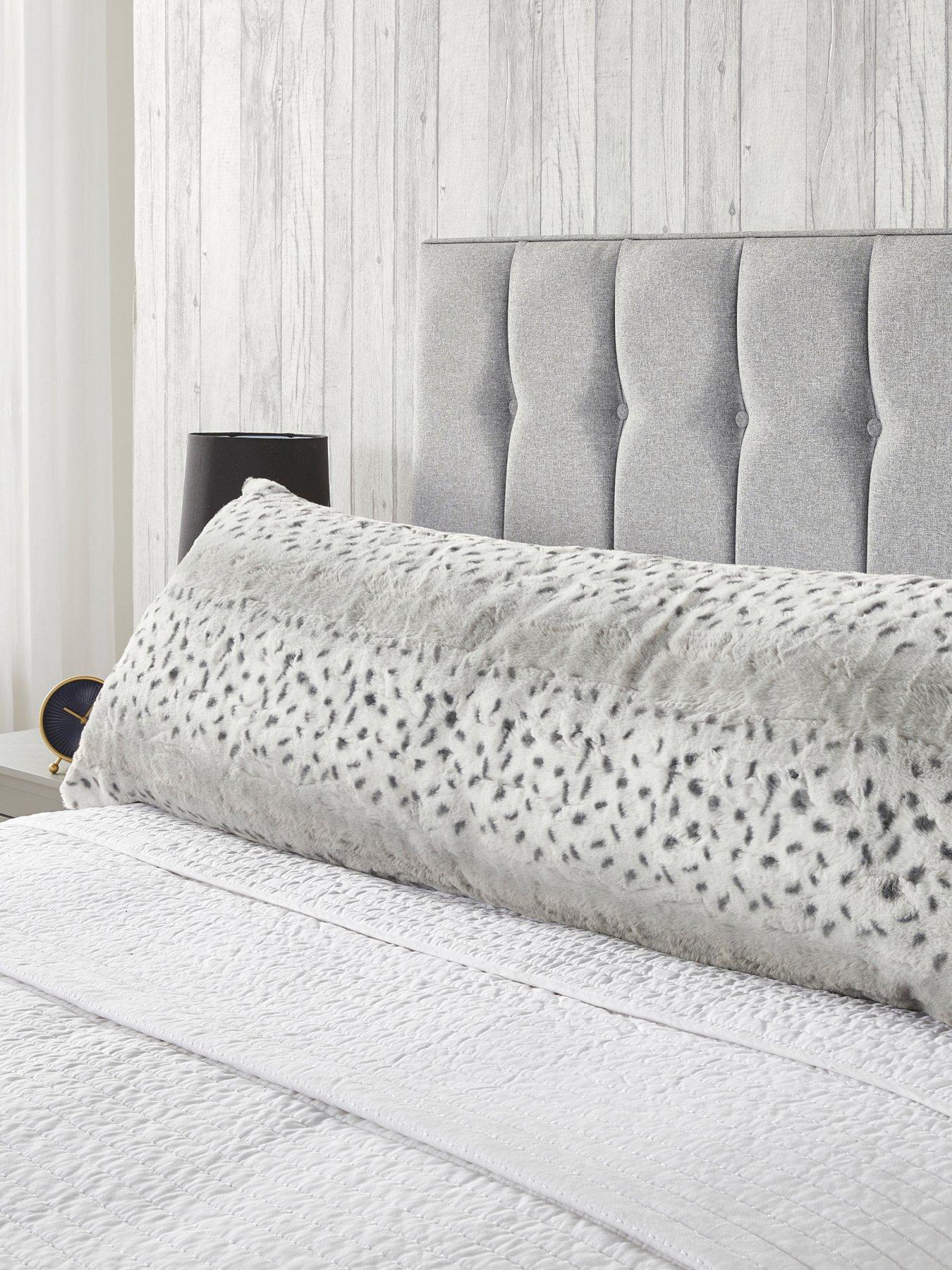 very-home-snow-leopard-bolster-pillow